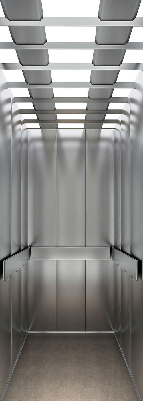             Papier peint moderne motif ascenseur sur intissé lisse nacré
        