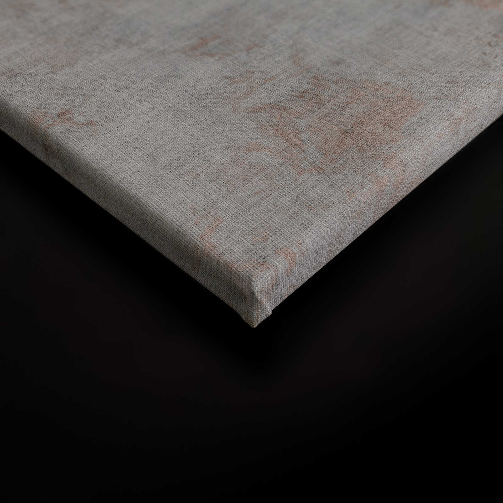            Big three 3 - Tableau toile, aspect béton avec cerf en structure lin naturel - 0,90 m x 0,60 m
        