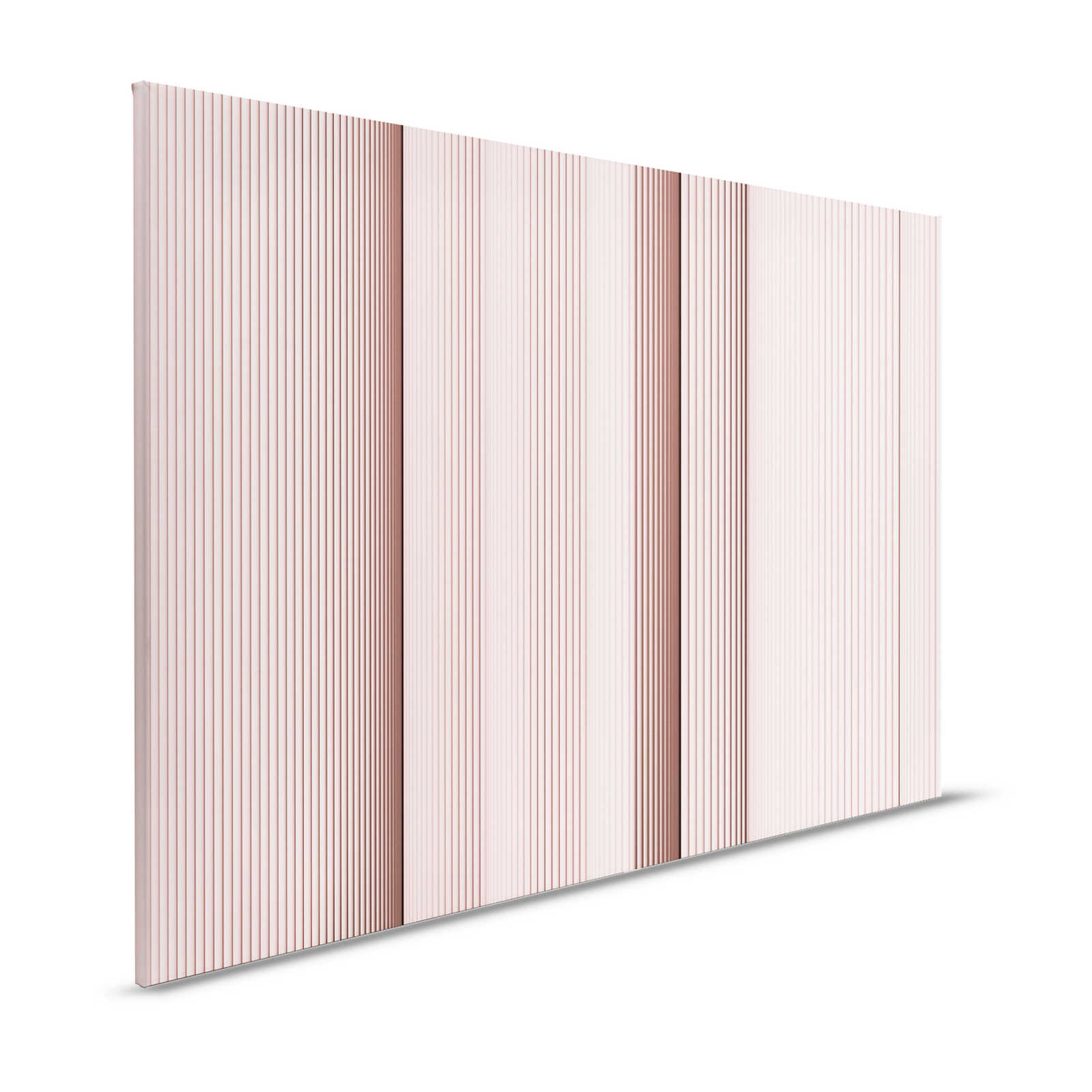 Magic Wall 4 - Pittura su tela a righe con effetto illusione 3D, rosa e bianco - 1,20 m x 0,80 m
