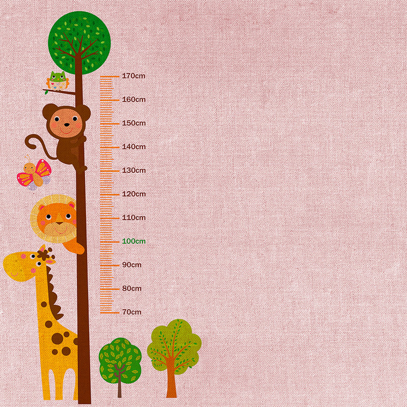         Nursery Wallpaper with Measuring Bar - Pink, Colourful
    
