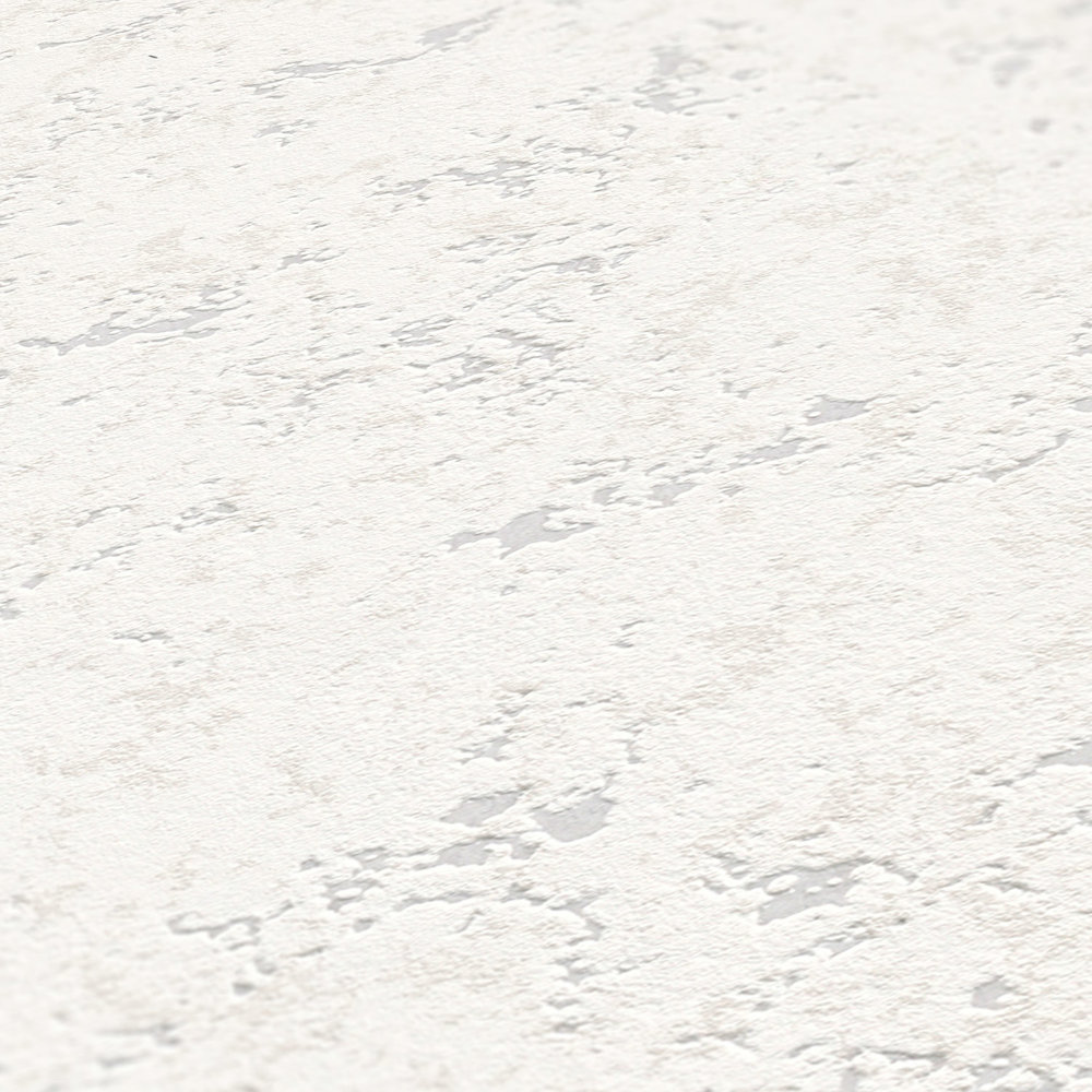             Papel pintado de aspecto de yeso con estructura de espuma rústica - blanco
        