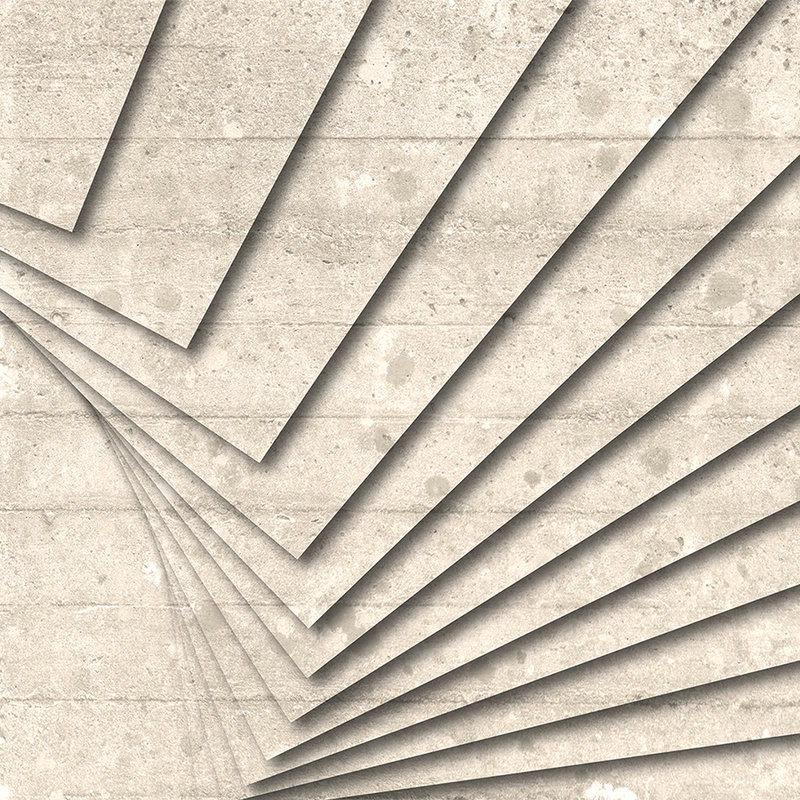 Carta da parati in cemento con design grafico rustico - Beige, bianco
