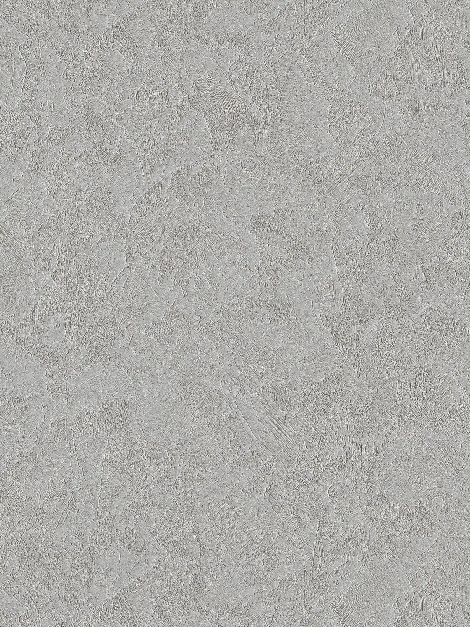 Plain textured wallpaper in plaster look with glitter effect - grey, silver
