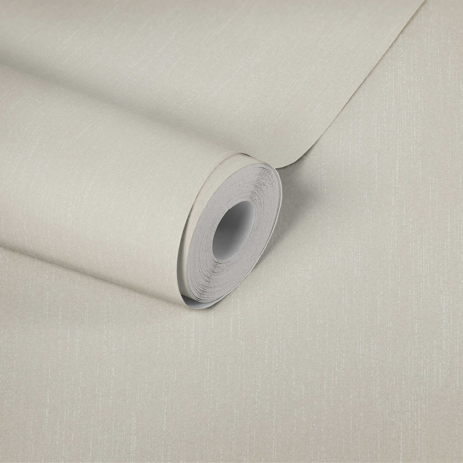             Gloss wallpaper cream white with textile optics & shimmer effect - white
        