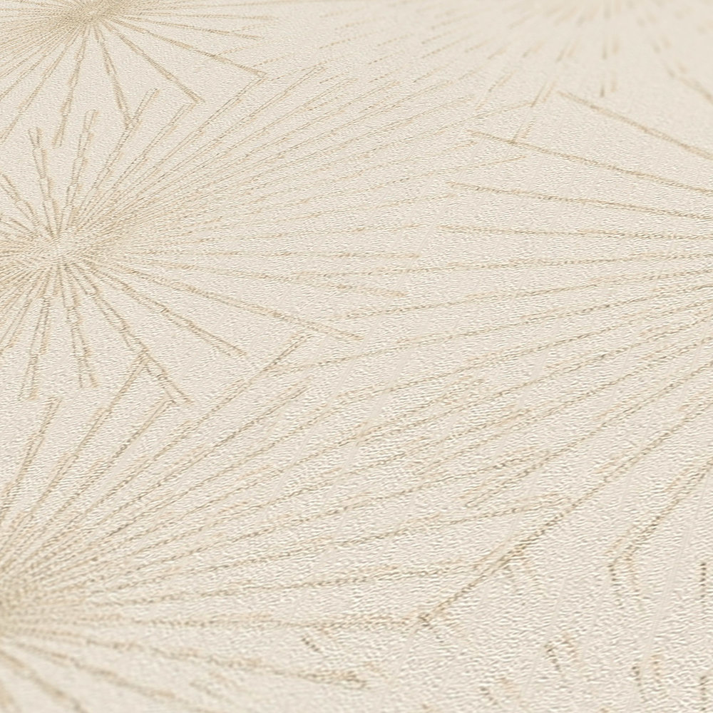             Design wallpaper with 50s retro pattern - cream, metallic
        