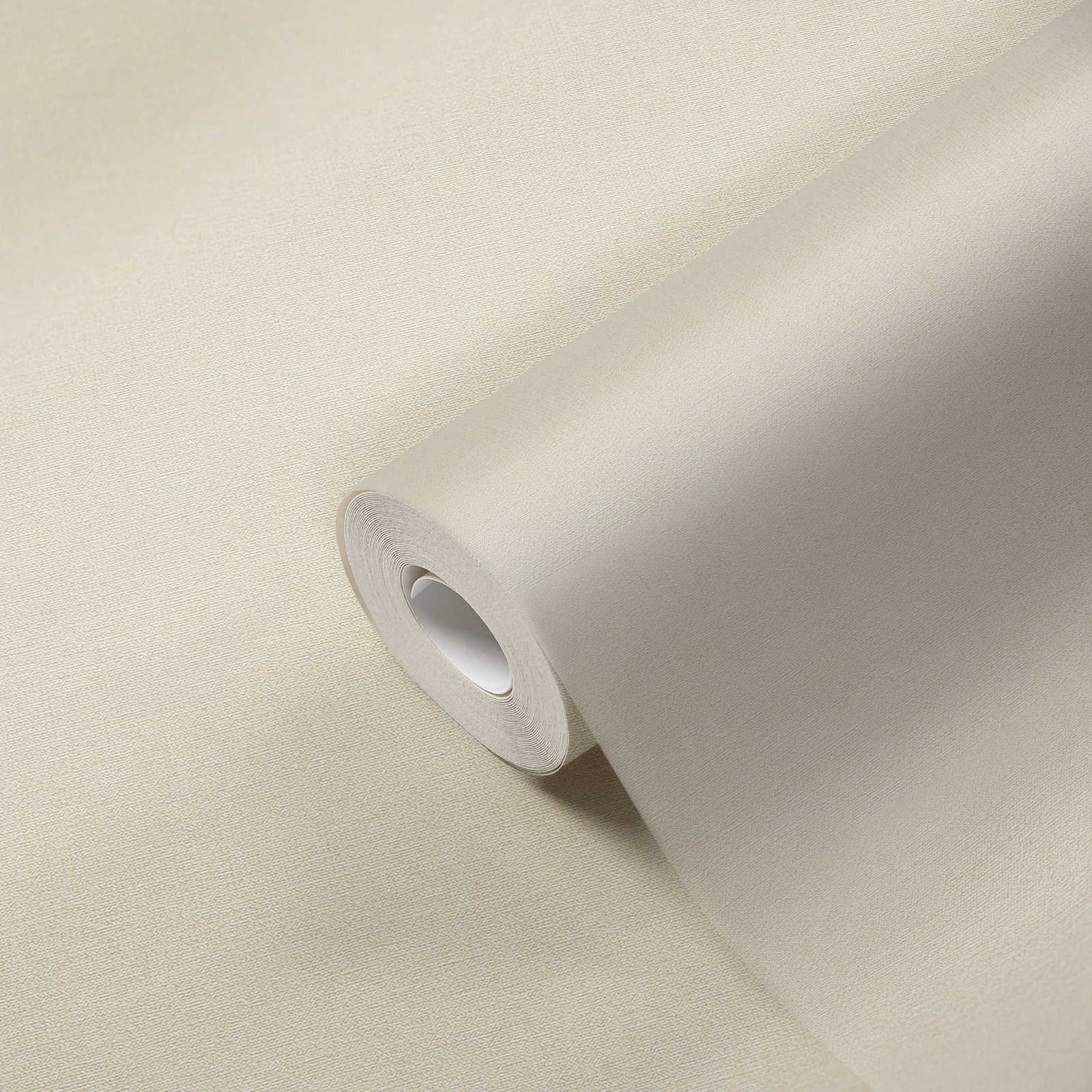             Papier peint uni sans PVC, aspect lin - beige, blanc
        