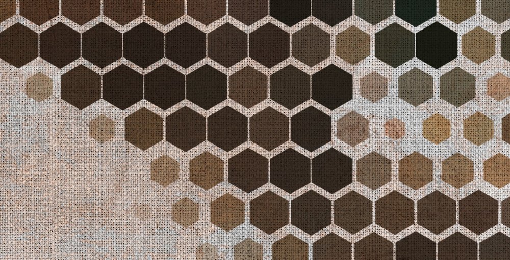             Big three 2 - papier peint numérique, texture lin naturel imitation béton avec buffle - beige, marron | intissé lisse mat
        