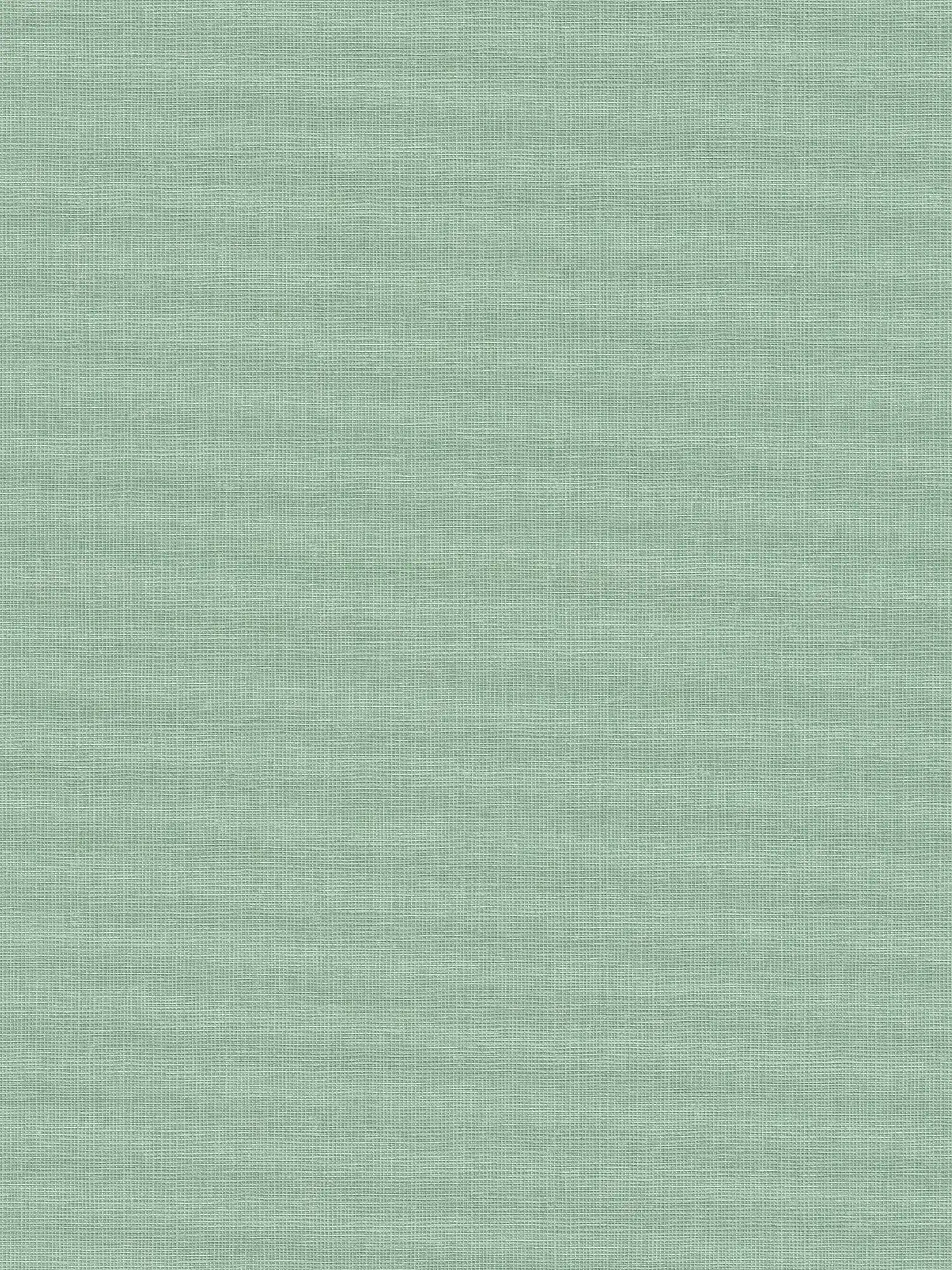 Non-woven wallpaper plain with linen texture - green
