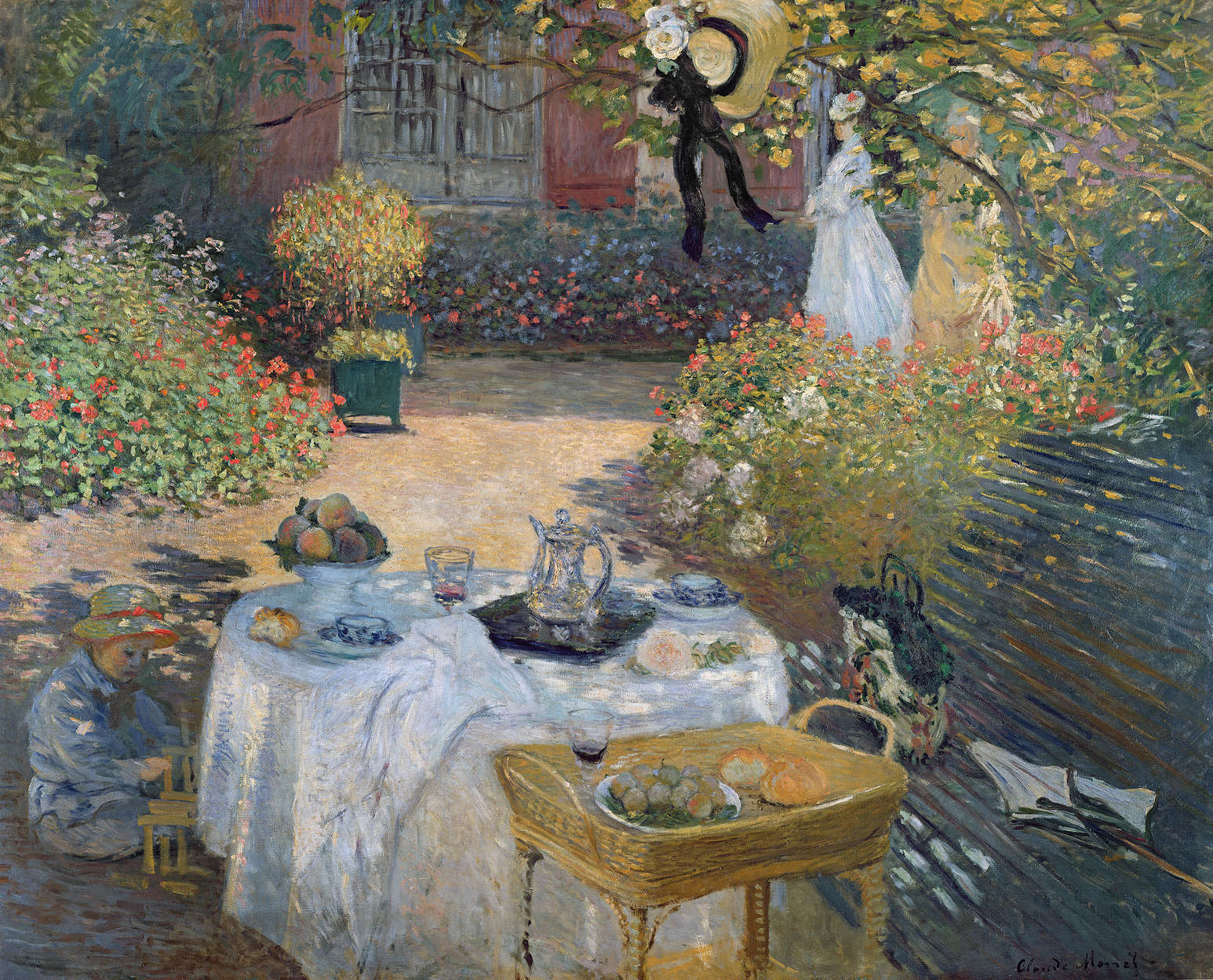             Muurschildering "Het middagmaal: de tuin van Monet in Argenteuil" van Claude Monet
        