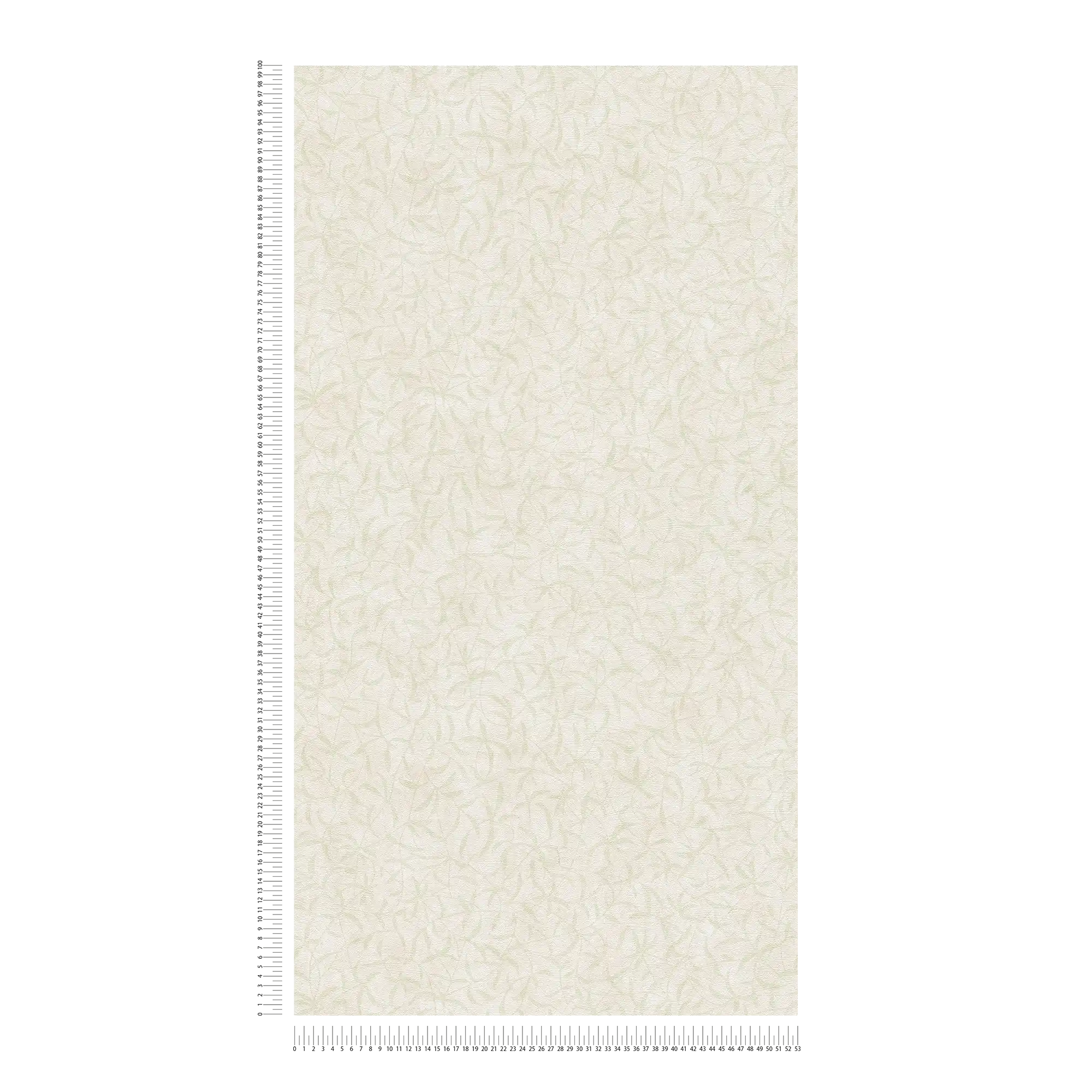             Carta da parati in tessuto non tessuto rami floreali con struttura - crema, verde
        