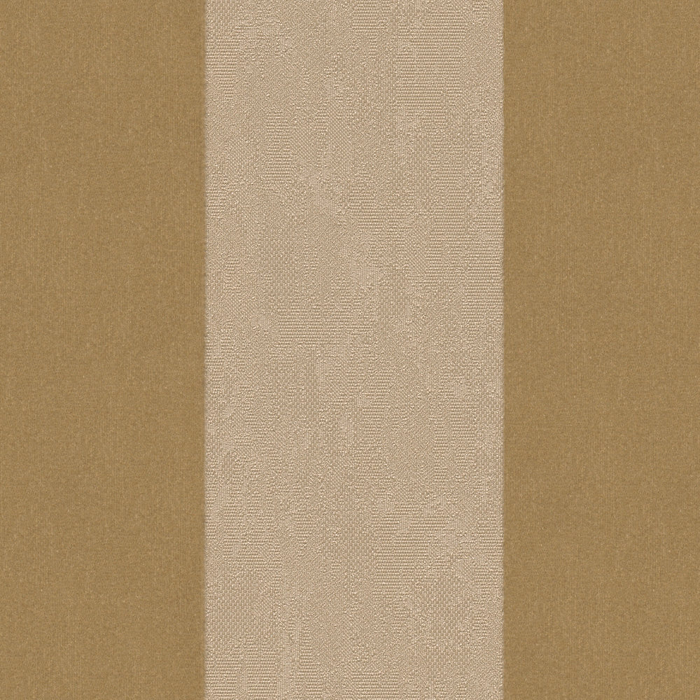             Papier peint intissé doré à rayures structurées - métallique
        
