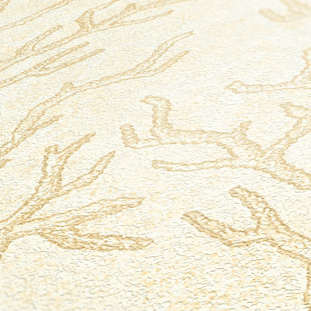            Papel pintado VERSACE efecto coral y oro - crema, metálico
        