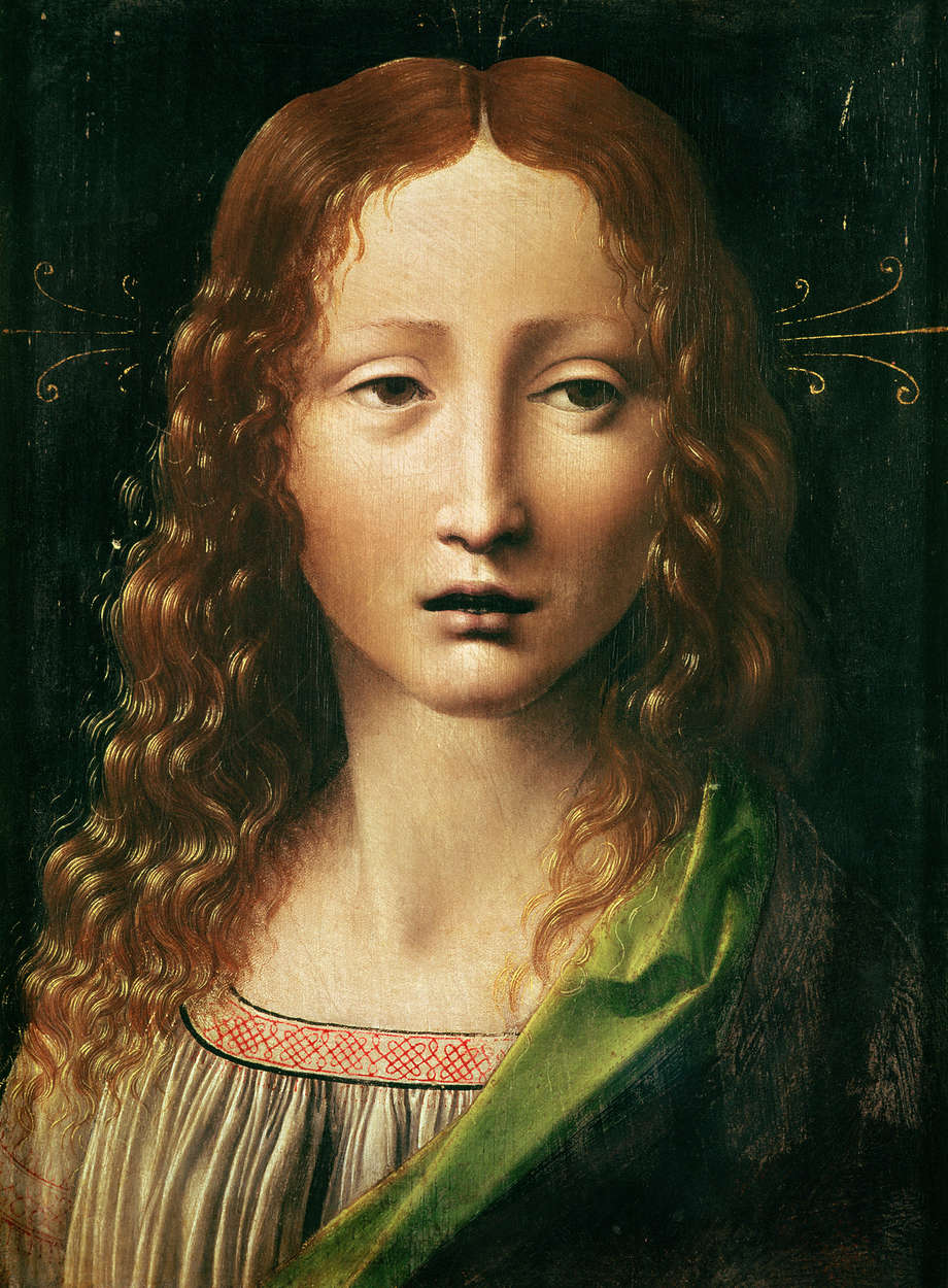             Hoofd van de Verlosser" muurschildering van Leonardo da Vinci
        