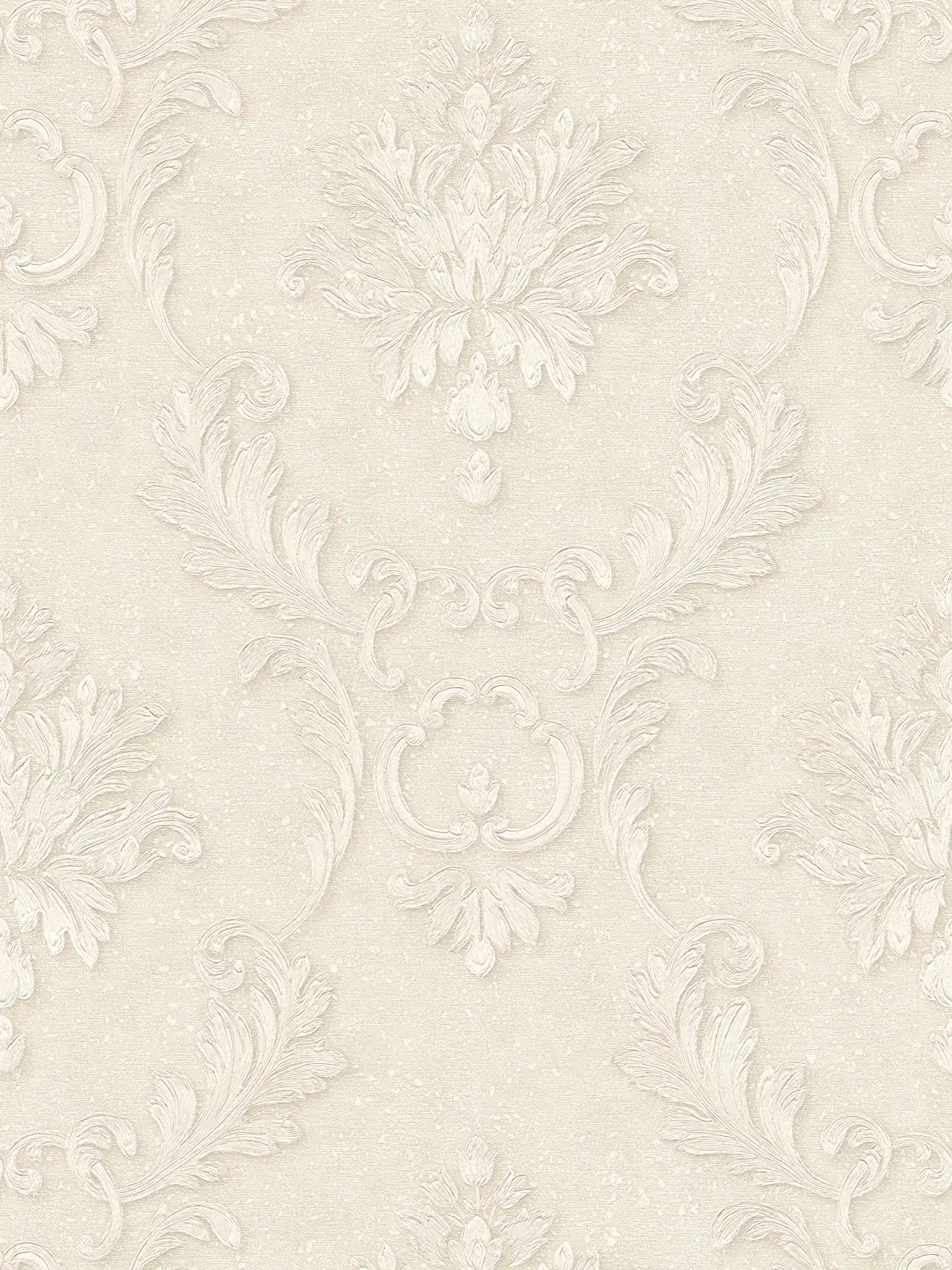         Designer wallpaper floral ornaments & metallic effect - bronze, cream
    