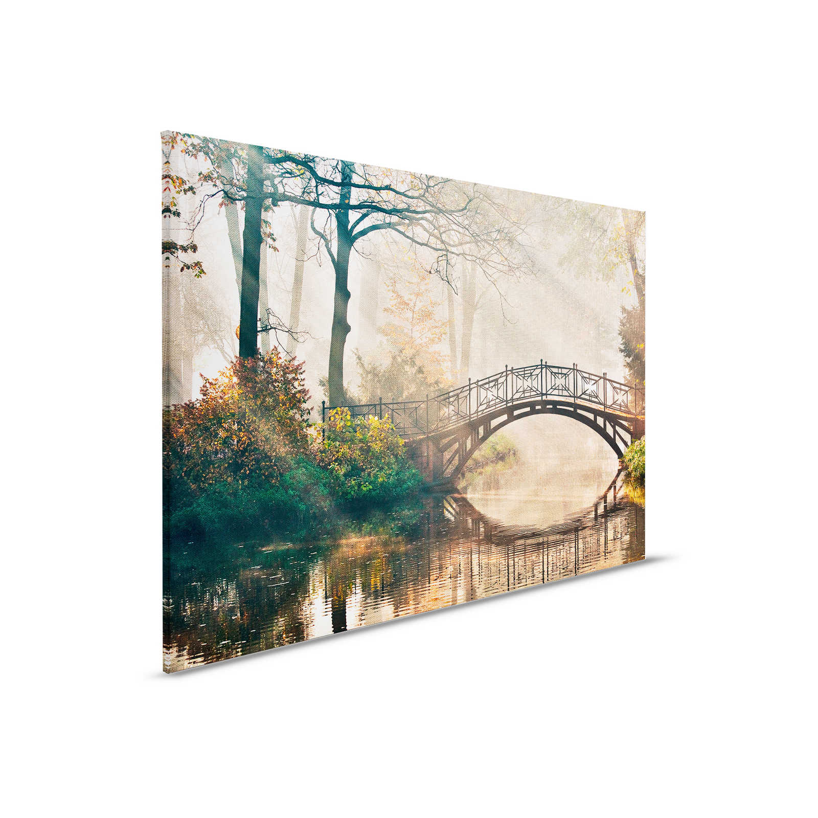         Canvas with bridge over a river in a deciduous forest - 0.90 m x 0.60 m
    