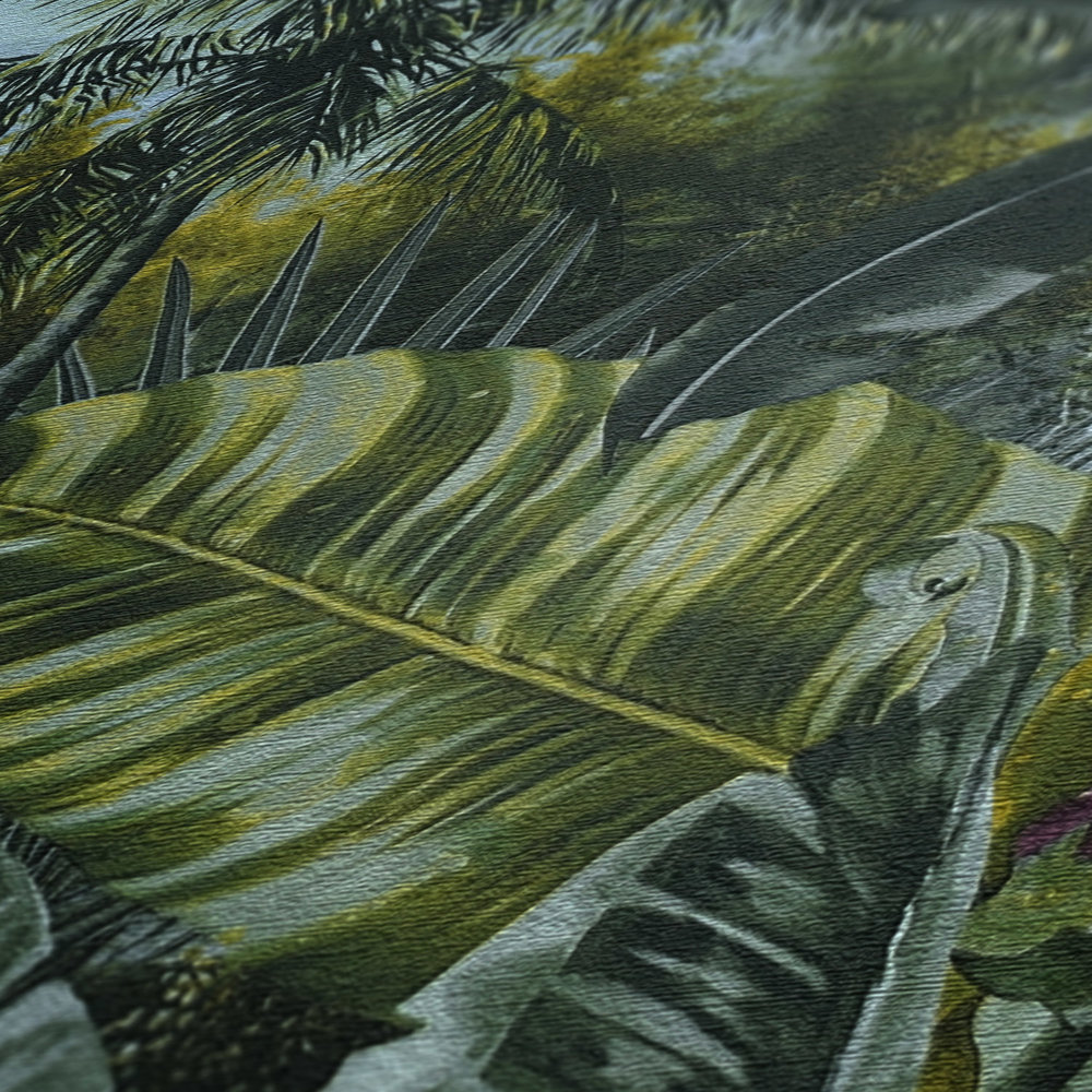             Papier peint intissé jungle avec design de palmiers et de feuilles - vert
        