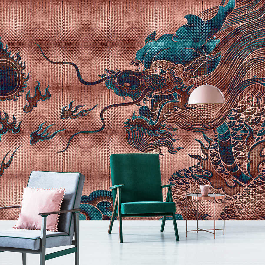         Shenzen 1 - wall mural dragon Asian Syle with metallic colours
    