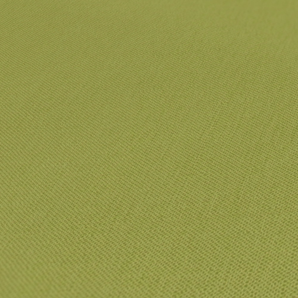             Carta da parati verde oliva con aspetto di lino e motivo strutturato - verde, giallo
        