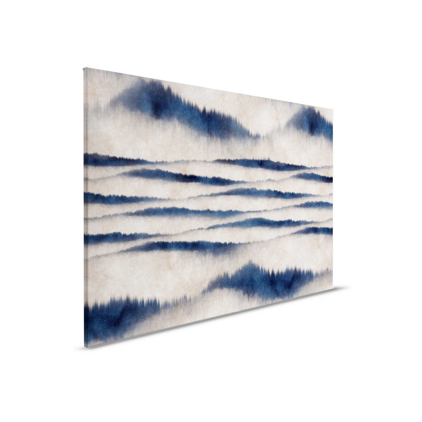         Canvas painting abstract pattern waves | blue, white - 0,90 m x 0,60 m
    