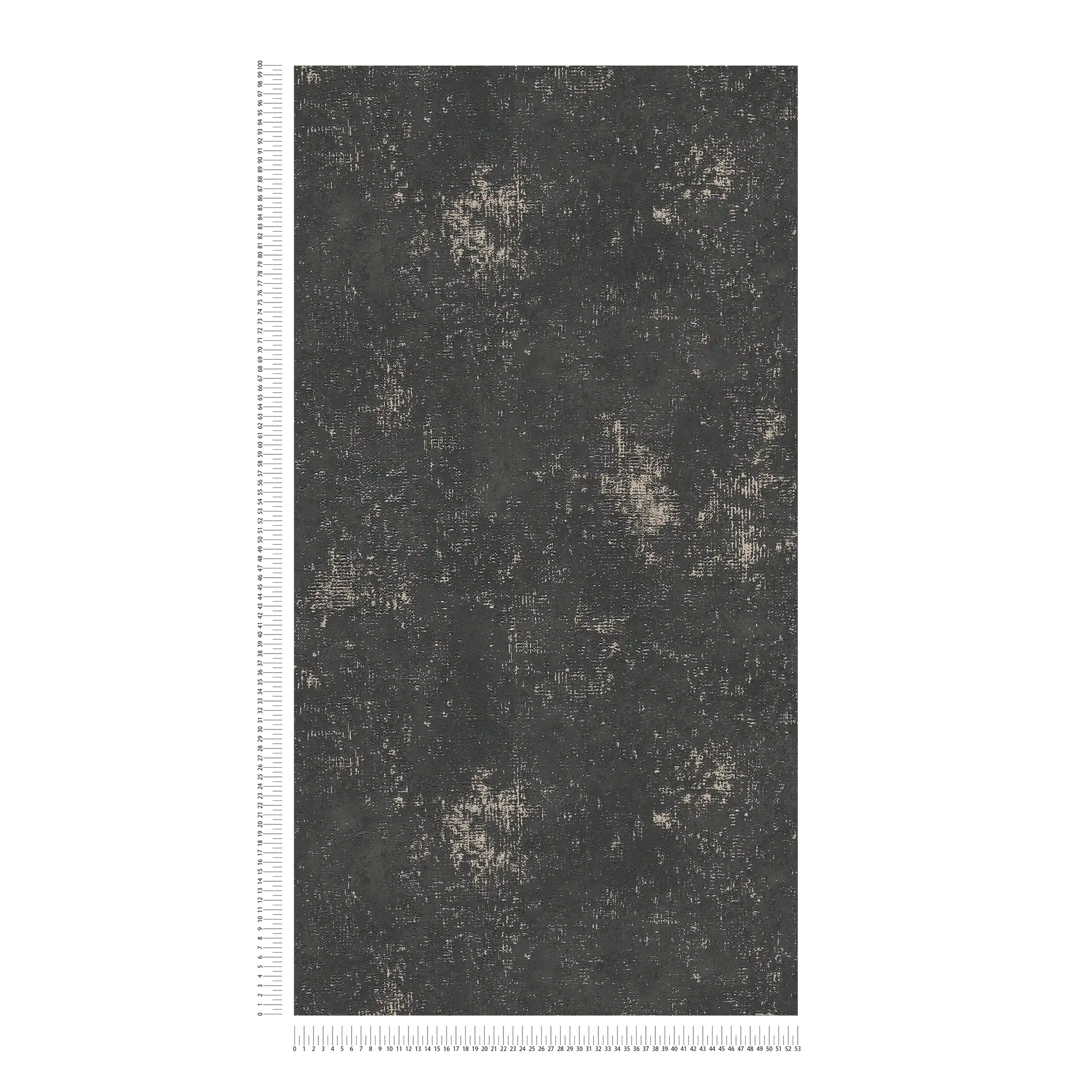            Papier peint noir aspect rustique structuré avec effet métallique
        