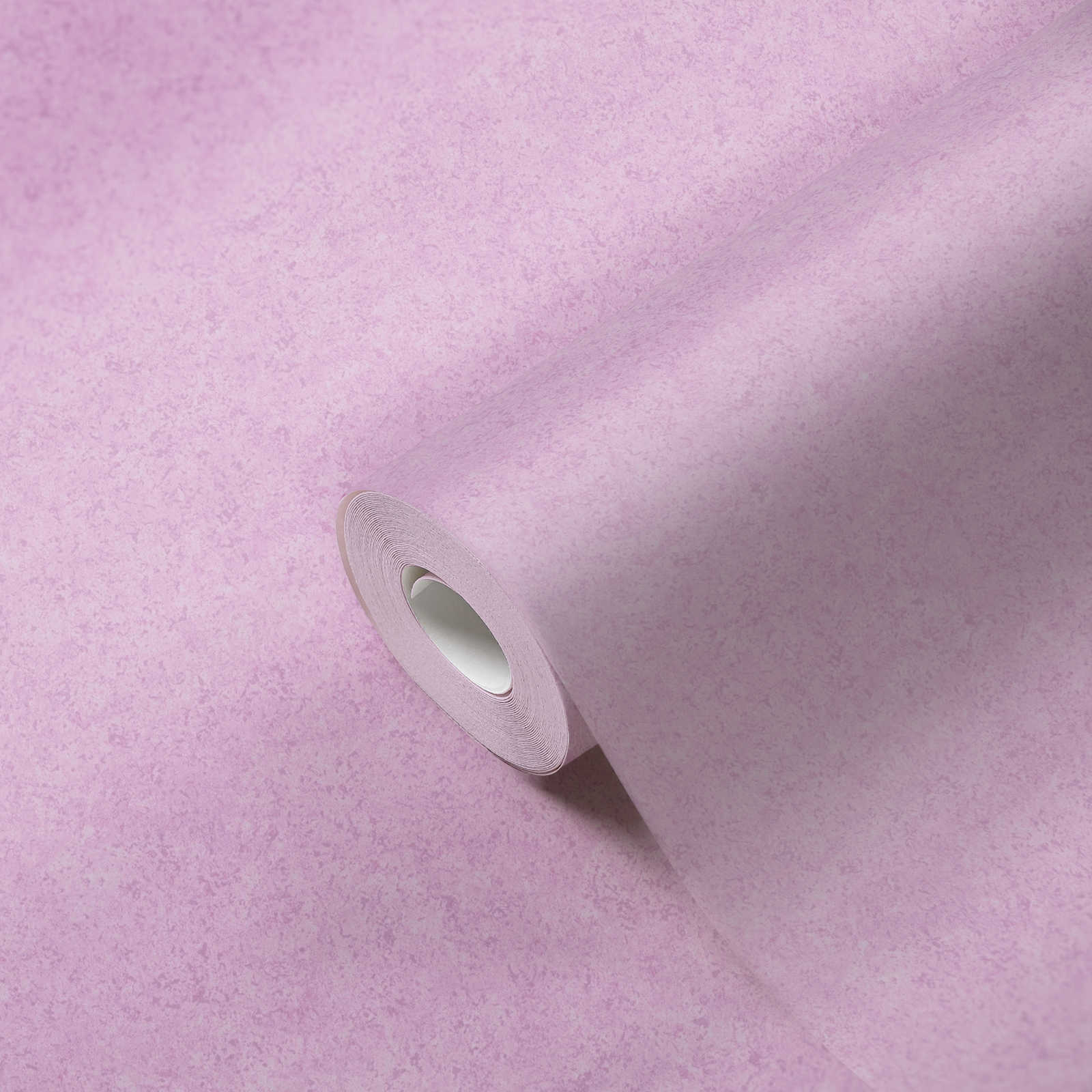             Papel pintado no tejido con aspecto de escayola rosa con dibujo mate - rosa
        