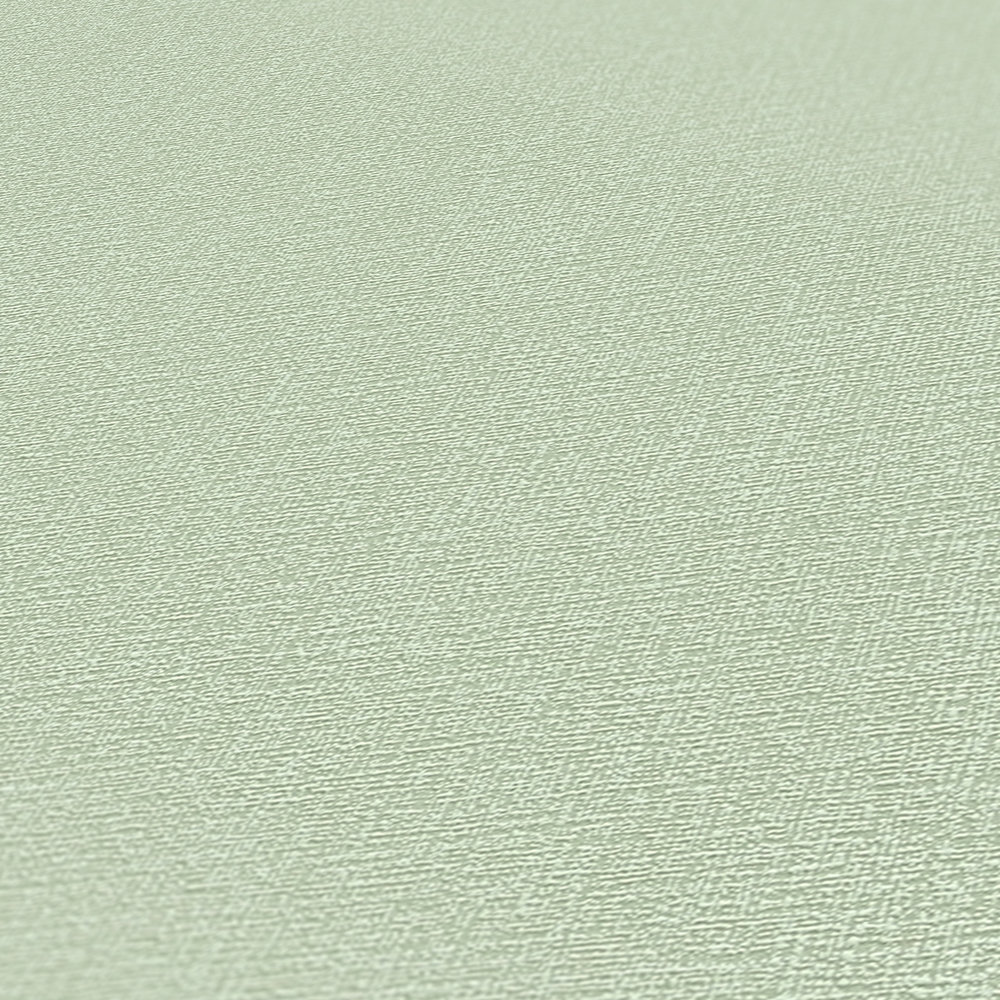             Wallpaper natural style, plain with textured pattern - green, white
        