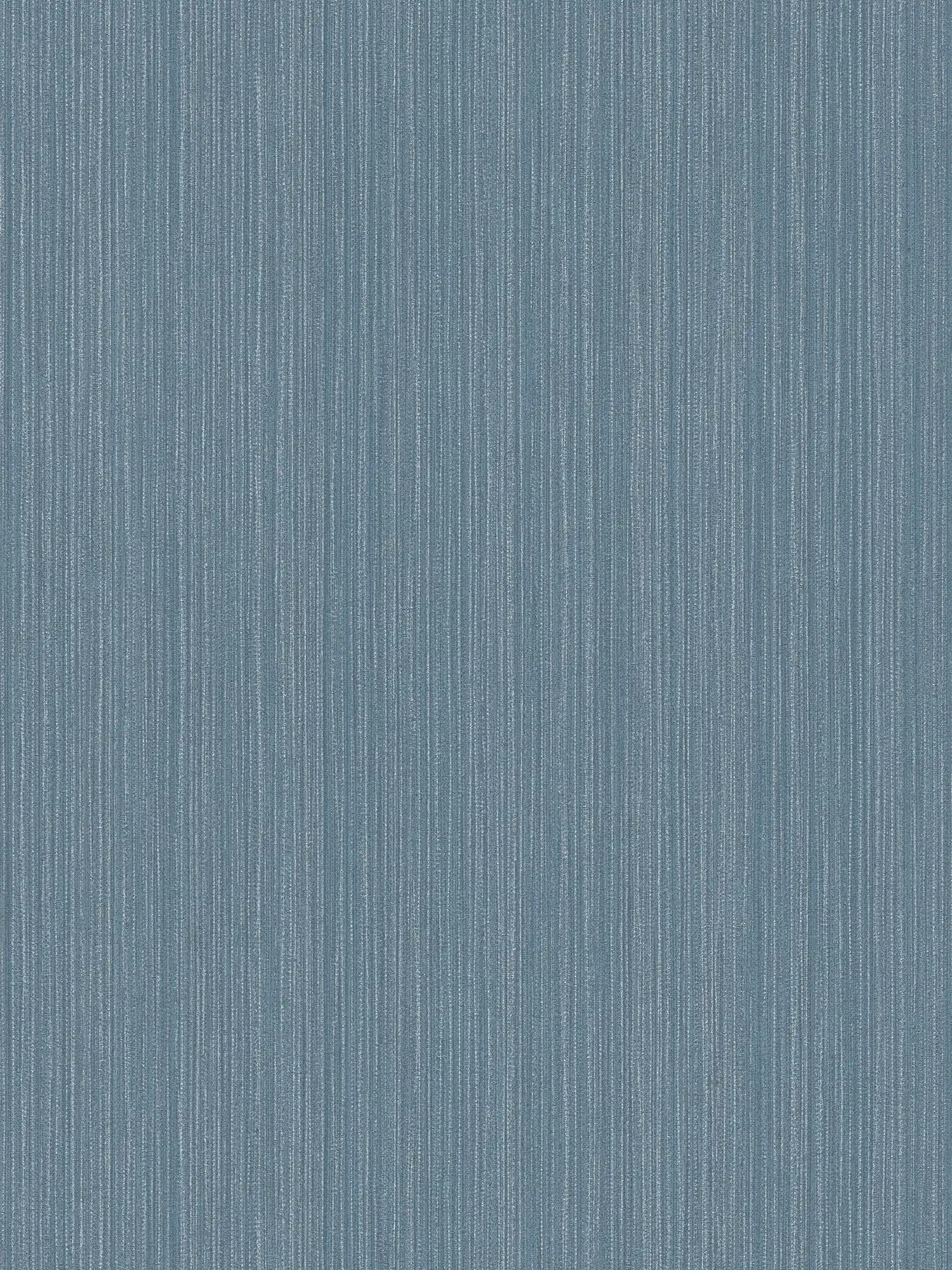 Plain wallpaper with grey-blue textile look - blue, metallic
