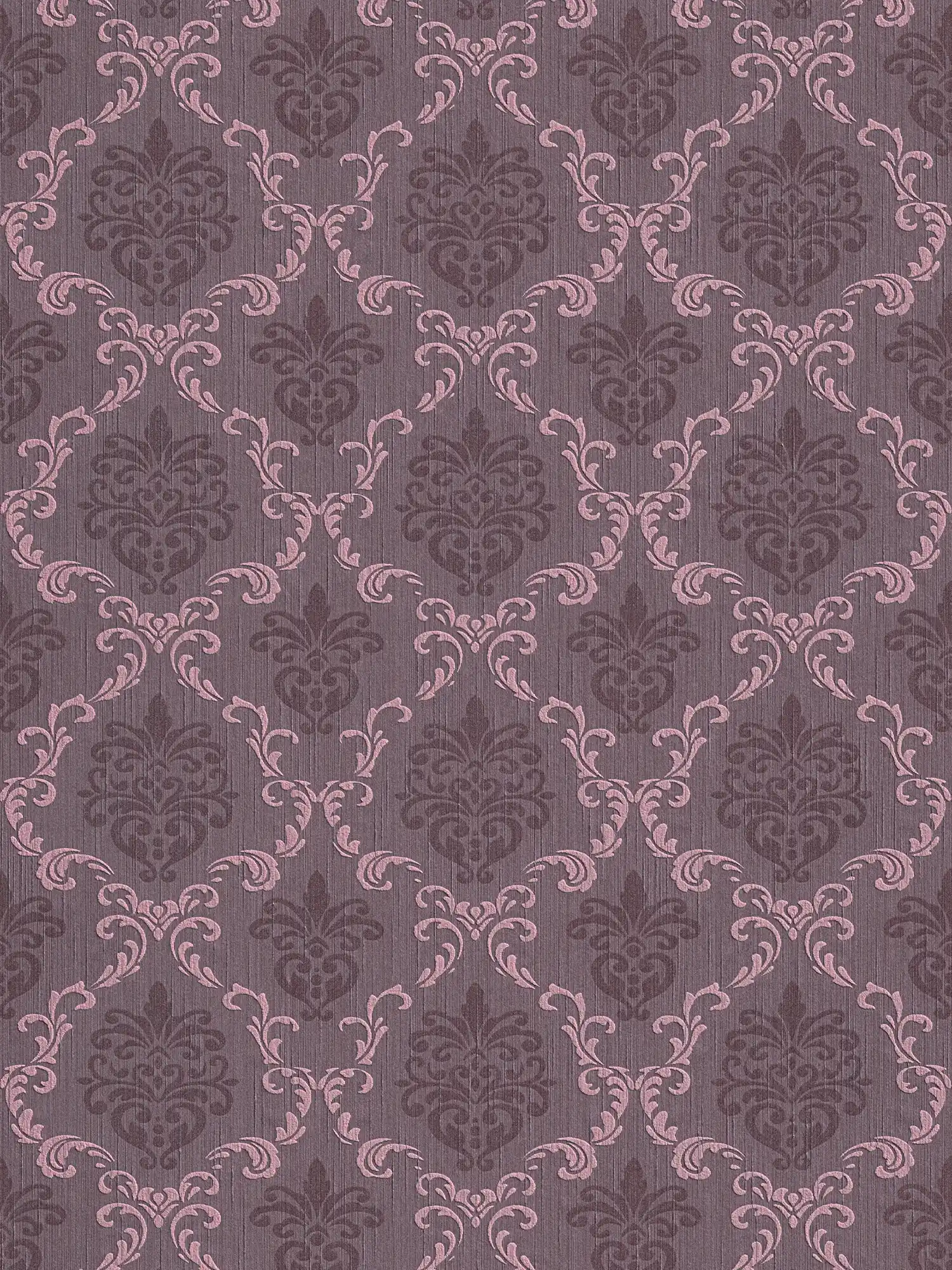 Barok behang met ornamenten & structuur patroon - violet
