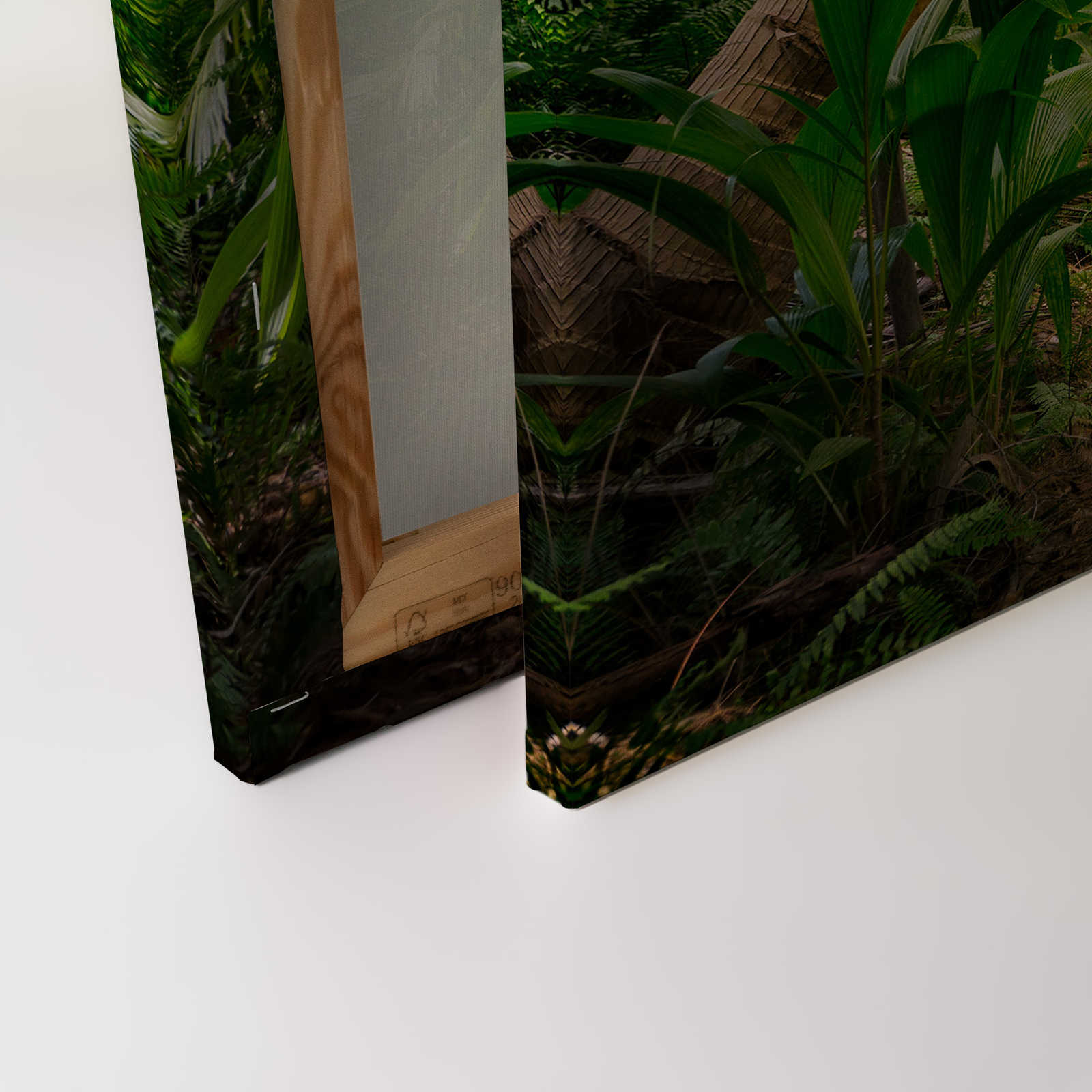             Canvas met palmbomenpad door een tropisch landschap - 0,90 m x 0,60 m
        