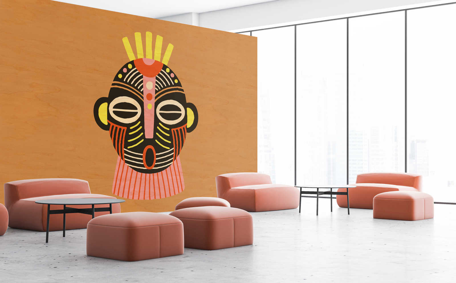             Overseas 4 - Muurschildering Afrika Ontwerp Inspiratie Masker
        