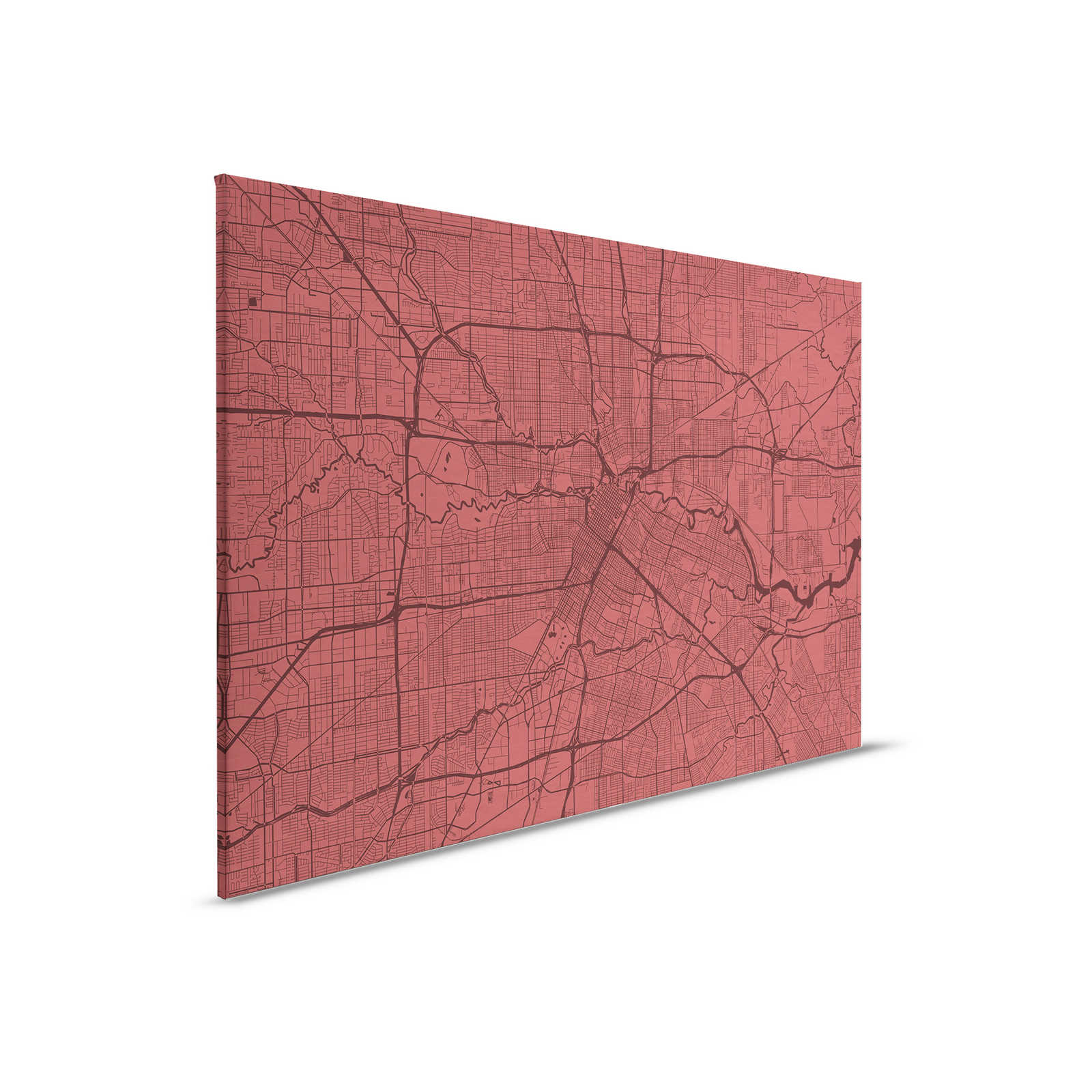         Canvas painting City Map with Street Course | red - 0,90 m x 0,60 m
    