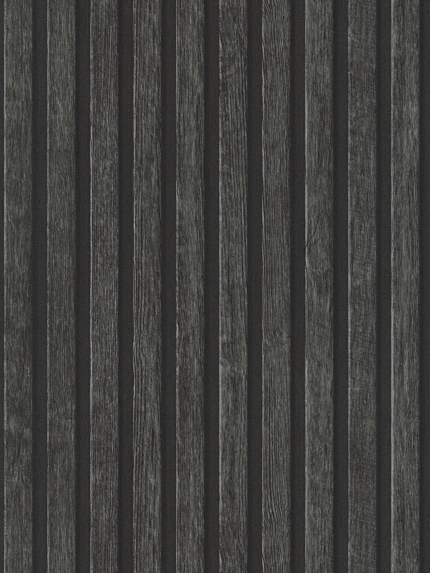         Wallpaper wood look with panel pattern - black, brown
    