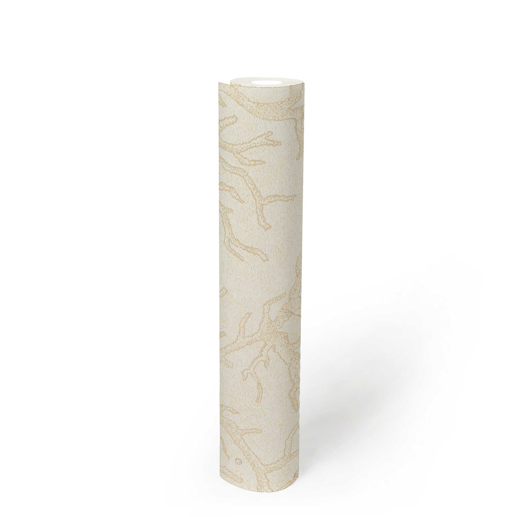             VERSACE behangpapier met koraalmotief - crème, metallic
        