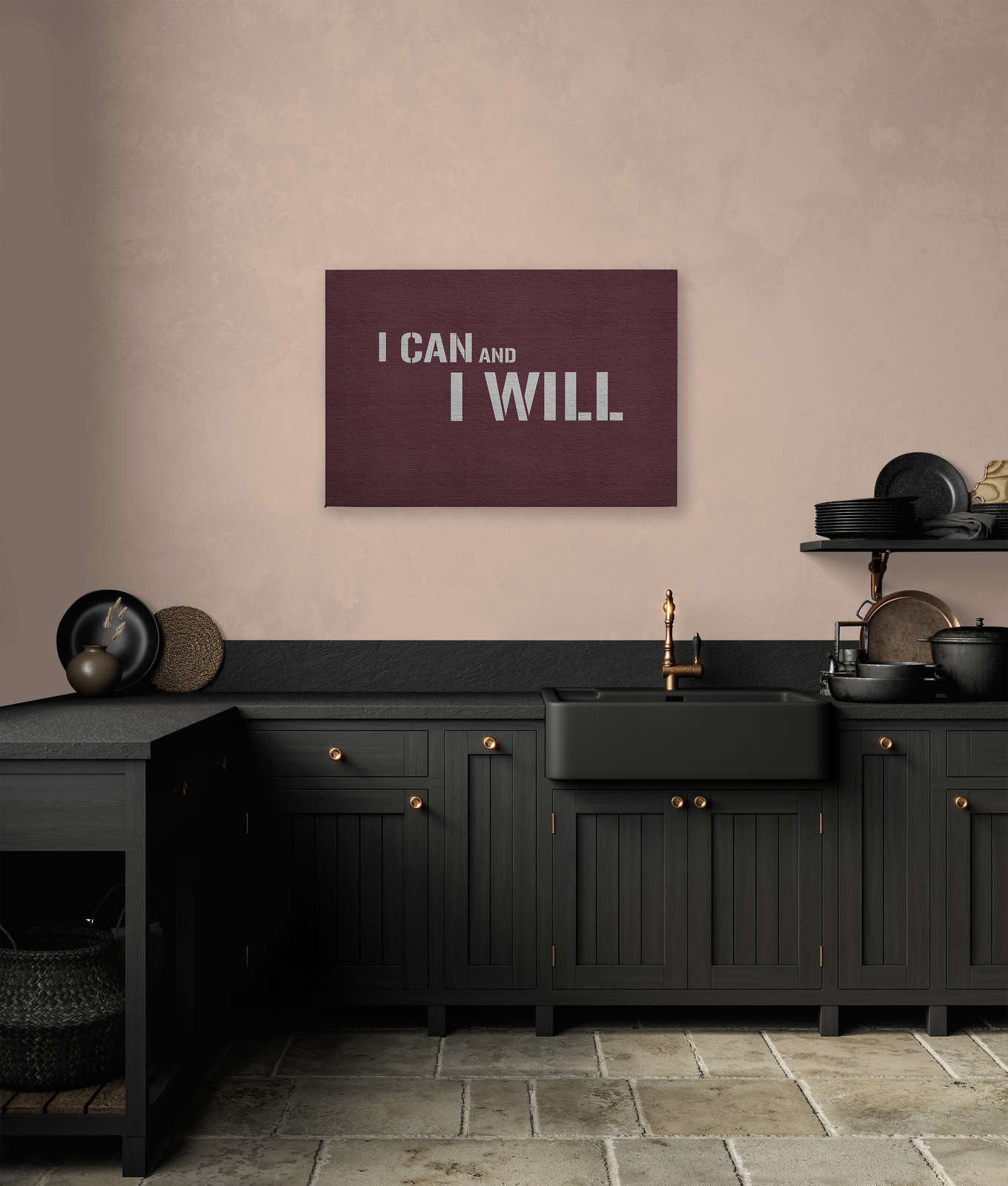             Message 3 - Canvas painting Red brick wall with motivational saying - 0,90 m x 0,60 m
        