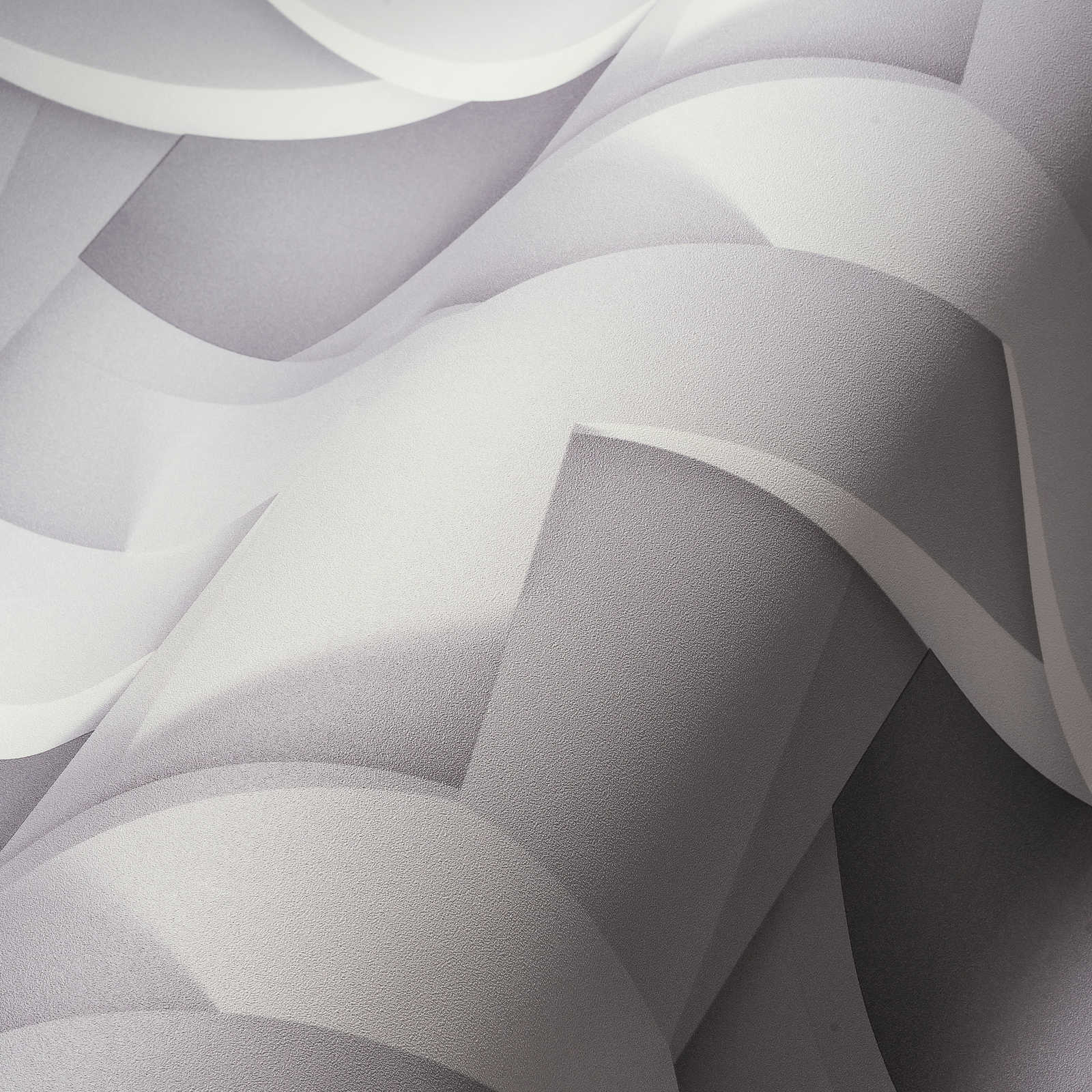            Papier peint 3D motif graphique gris clair avec aspect béton
        