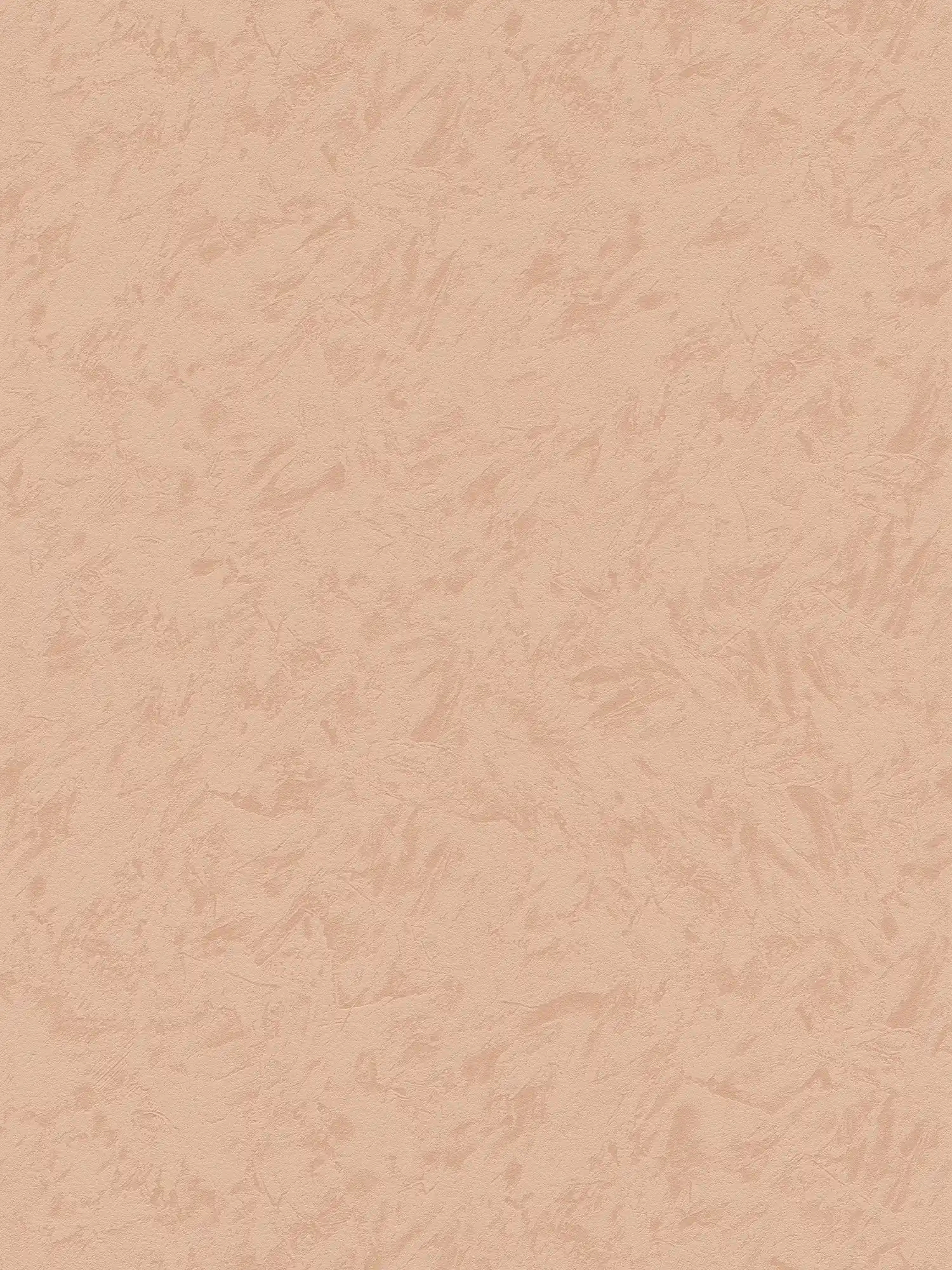 Terracotta non-woven wallpaper with wiped plaster look - orange
