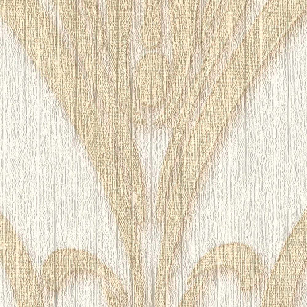             Art Deco behang met gouden patroon & textielstructuur
        