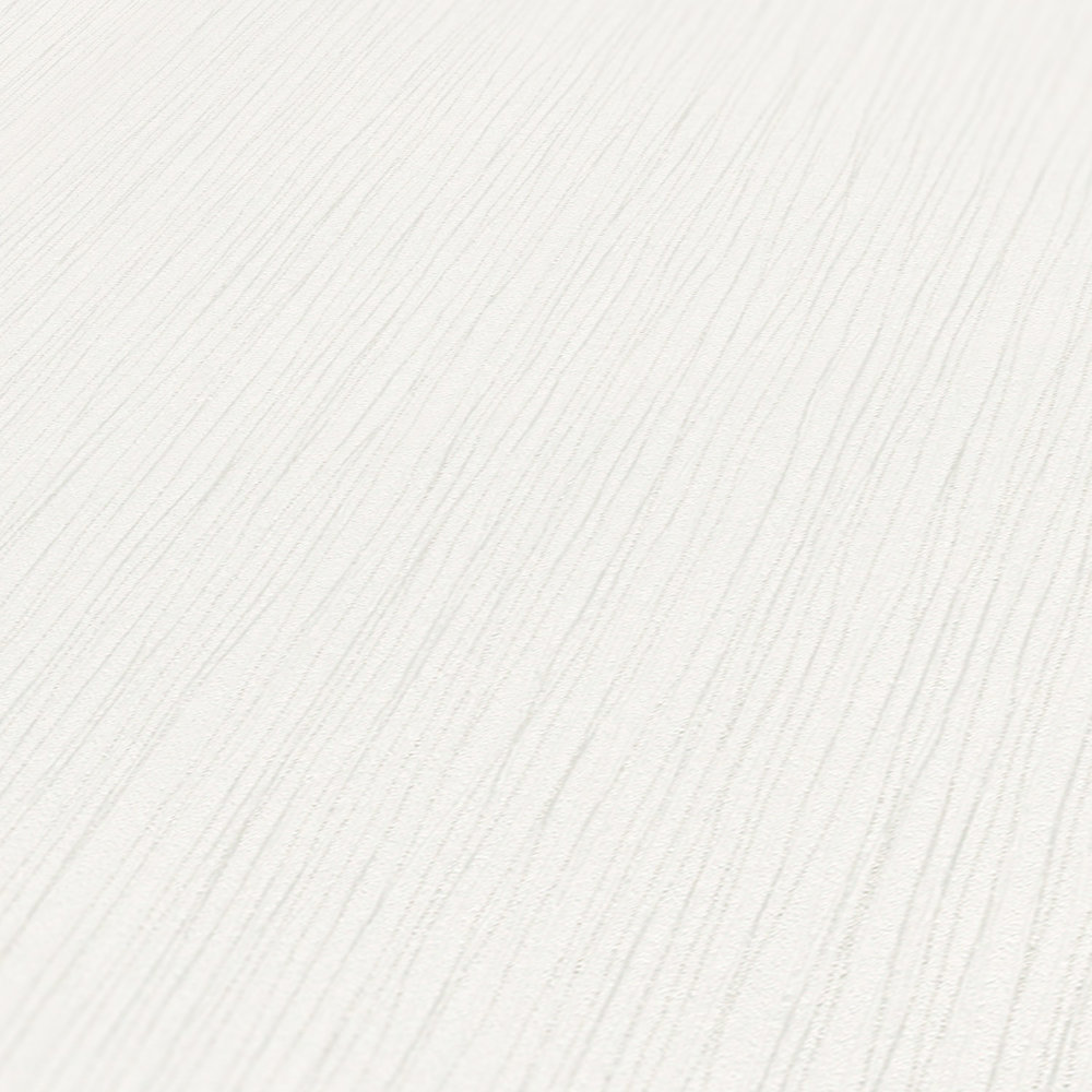             Papel Pintado Blanco Brillo Metálico y Patrón de Textura Alineado
        