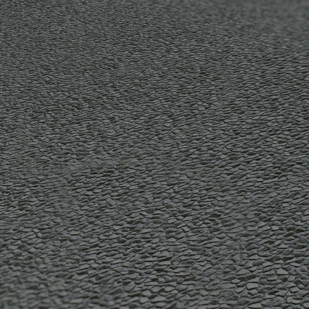             Non-woven wallpaper anthracite with asphalt look & structure embossing
        