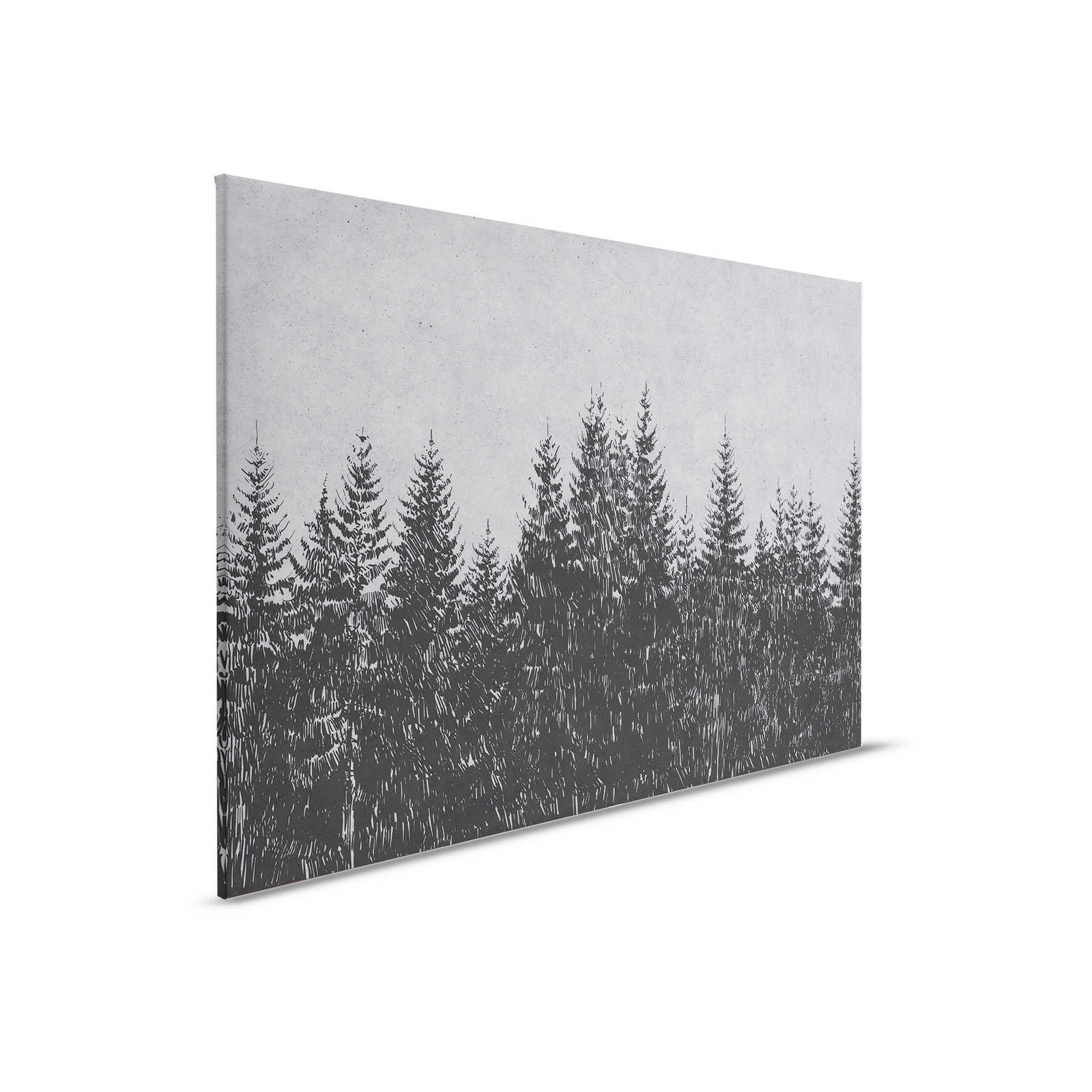         Canvas painting Fir forest in drawing style - 0,90 m x 0,60 m
    