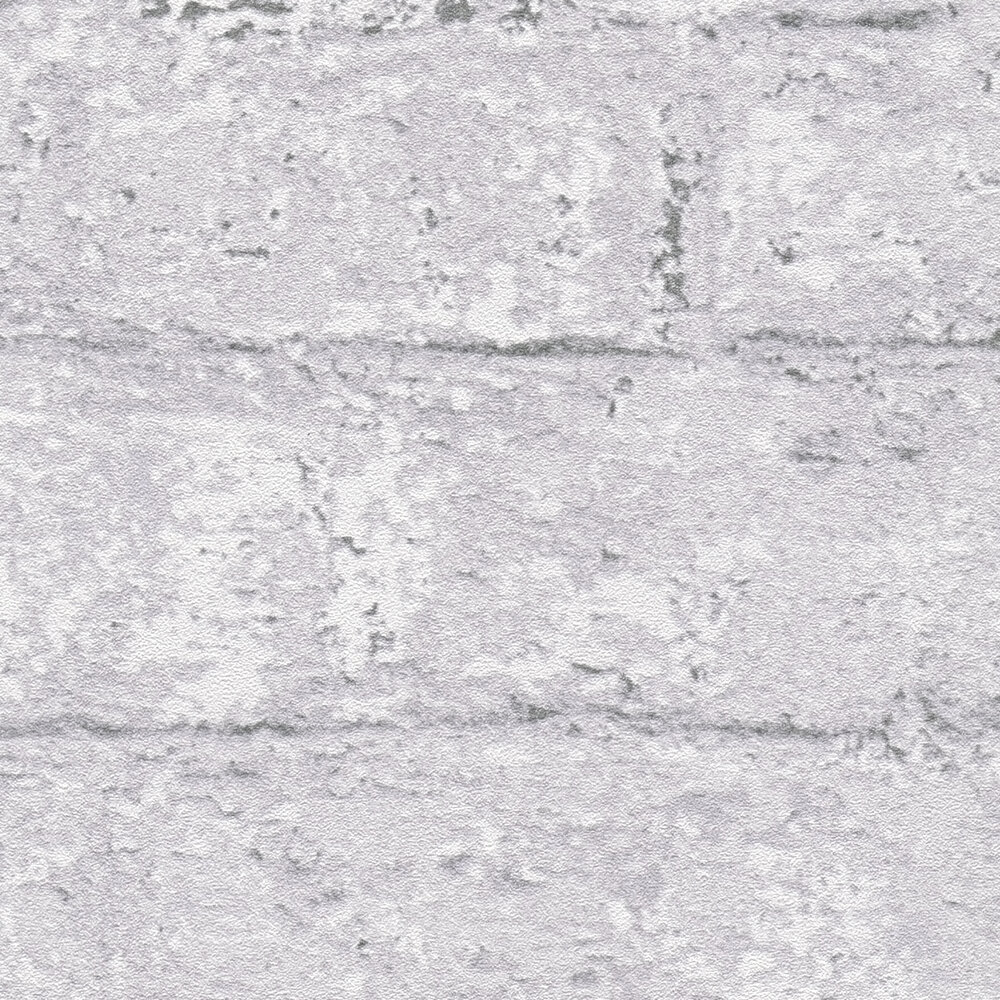             Light non-woven wallpaper in a subtle brick look - light grey
        