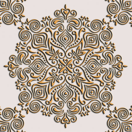Muurschildering ornament grafisch met geometrisch goud ontwerp
