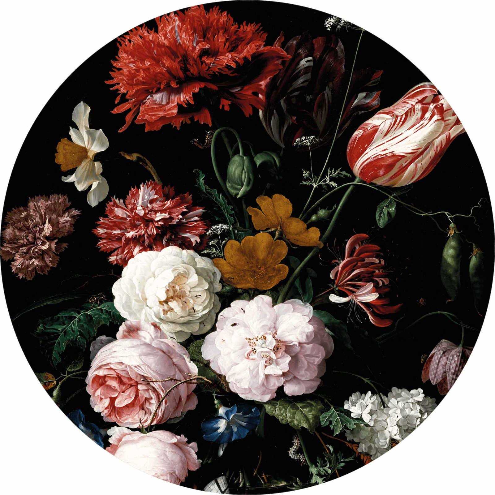         round photo wallpaper flower vase - colourful
    