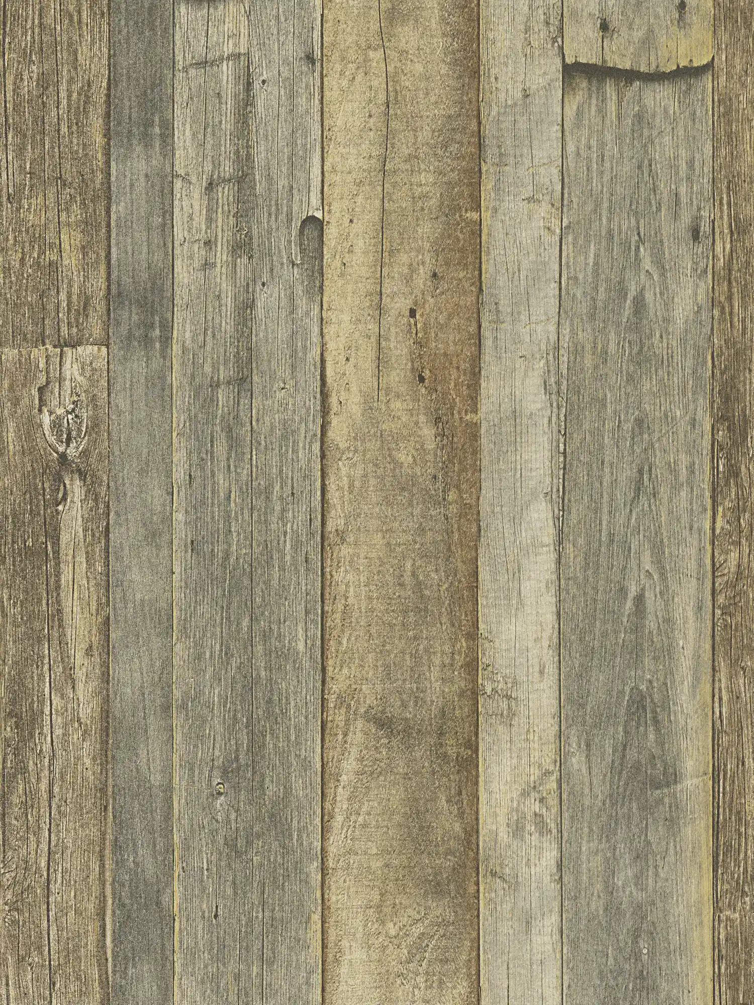         Wallpaper with wood look in rustic country style - brown, yellow, cream
    