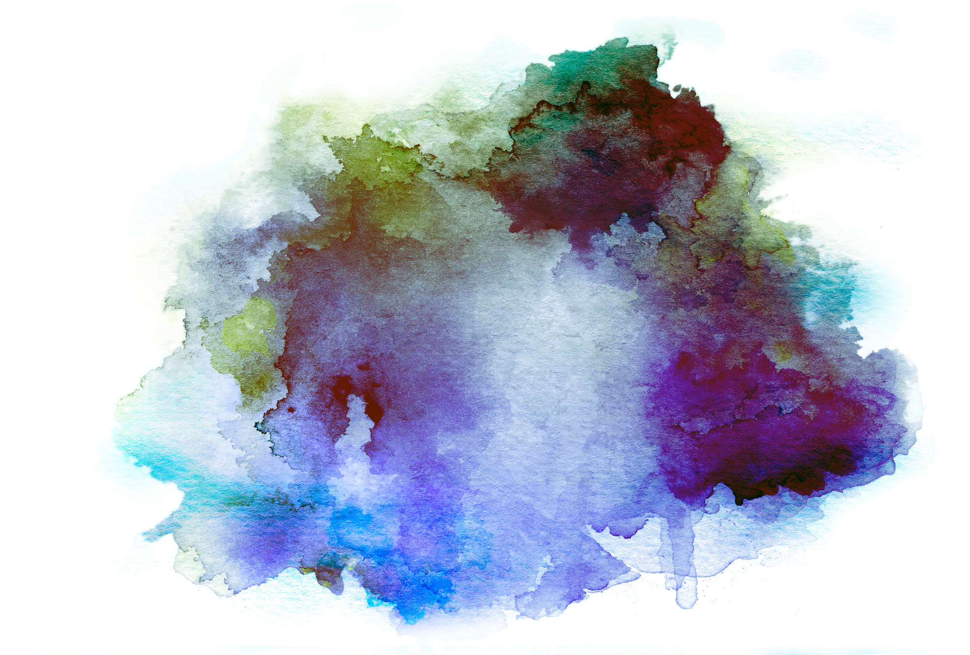            Papel Pintado Acuarela Mancha de Tinta, Gris Azul Degradado
        
