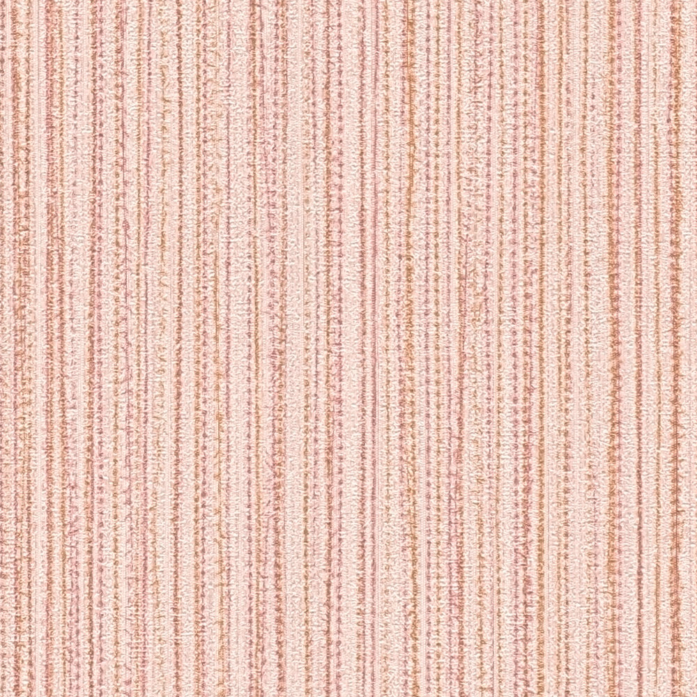             Papier peint rose intissé ligné avec éclat métallique - rose
        