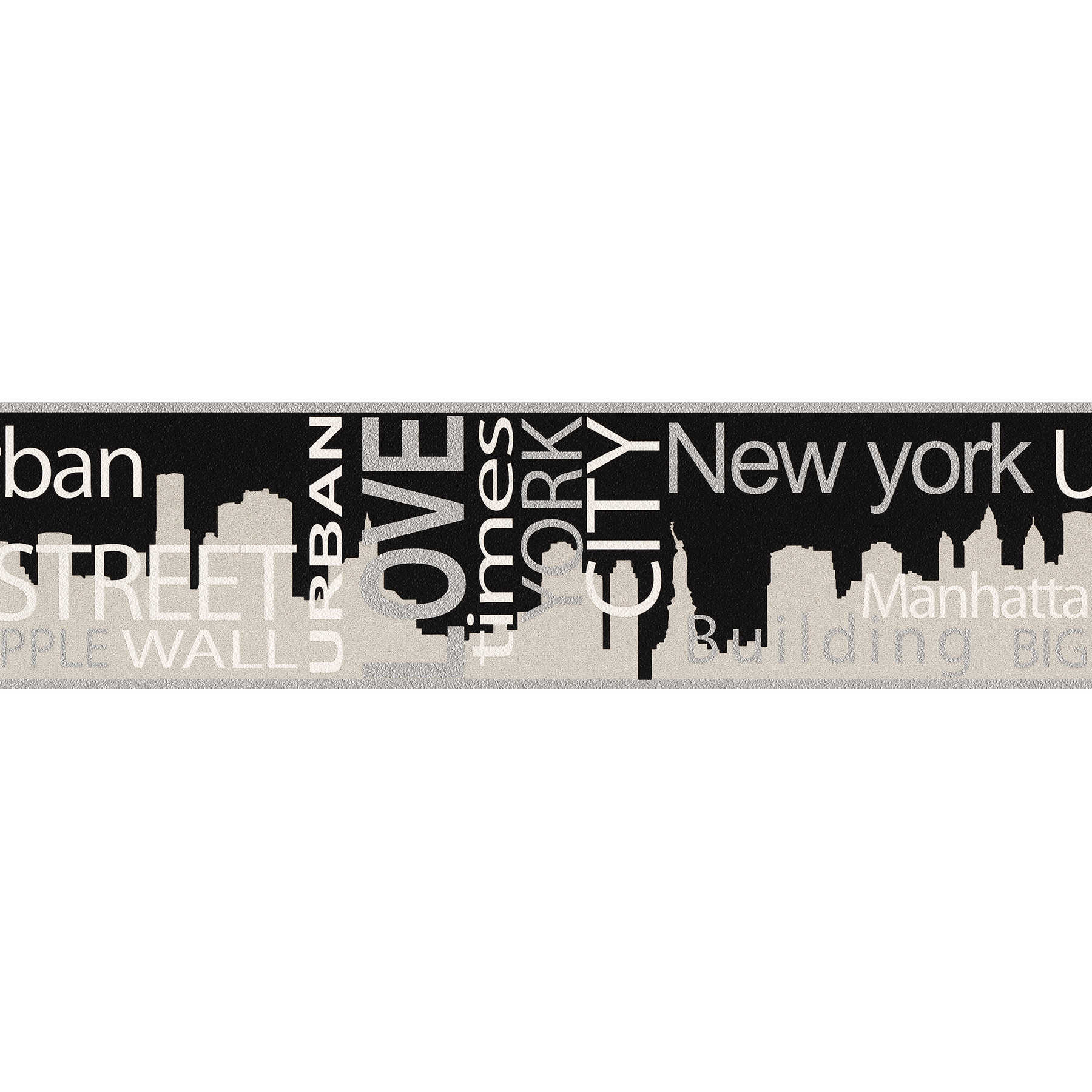         Wallpaper border New York City Skyline - Metallic, Black
    