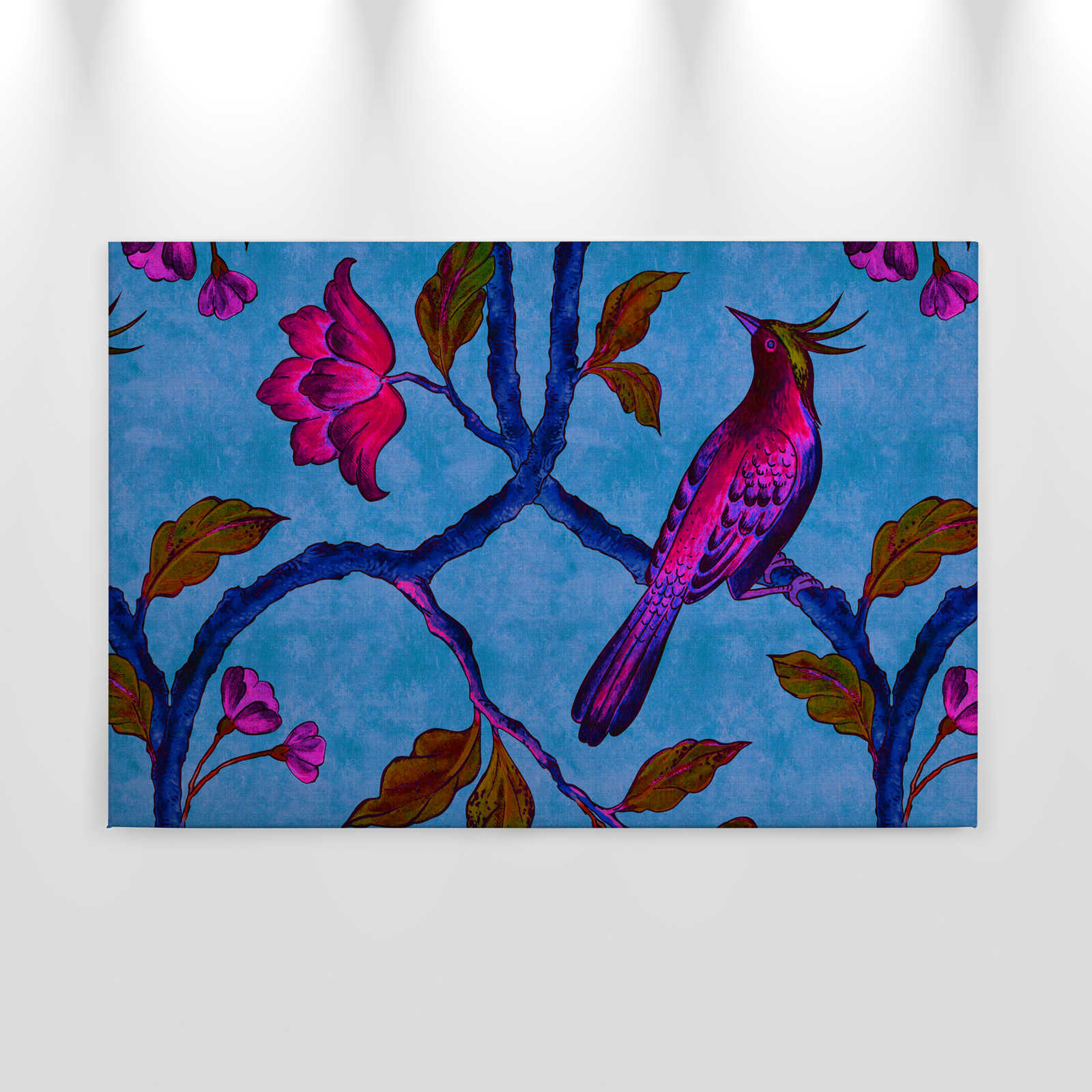             Bird Of Paradis 1 - Cuadro en lienzo con estructura de lino natural con ave del paraíso - 0,90 m x 0,60 m
        