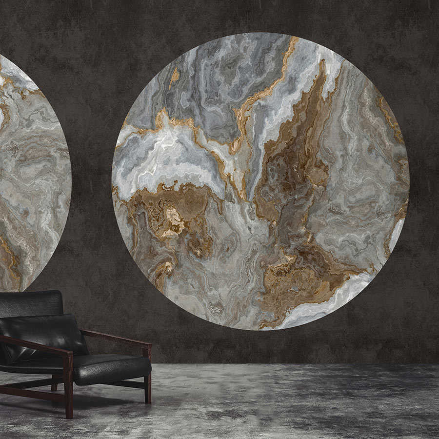         Luna 1 - marble photo wallpaper circle design & black plaster look
    