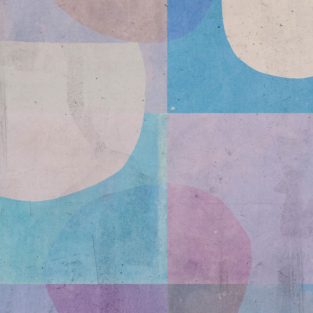             Photo wallpaper »elija 2« - retro pattern in concrete look - blue, purple | Smooth, slightly shiny premium non-woven fabric
        